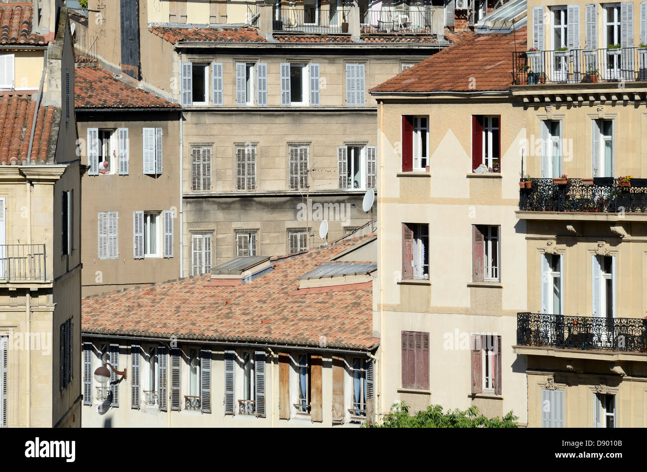 Period Apartments or Architecture in Longchamp District  Marseille France Stock Photo