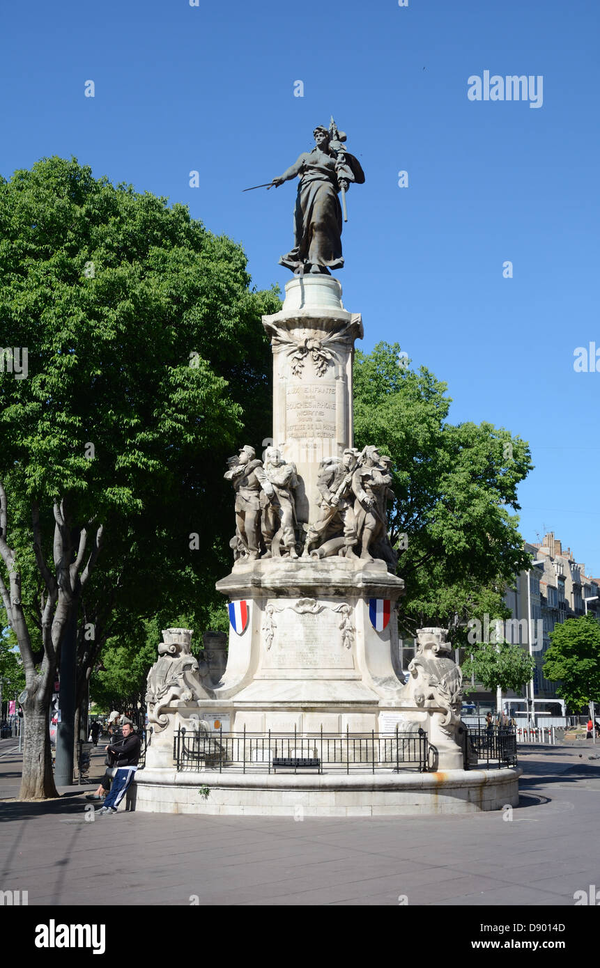 Monument des Mobiles (1894) War Memorial on La Canebière Marseille Provence France Stock Photo