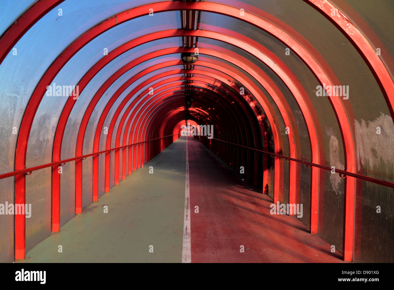 SECC Tunnel Walkway, bridge, Glasgow, Scotland, UK Stock Photo