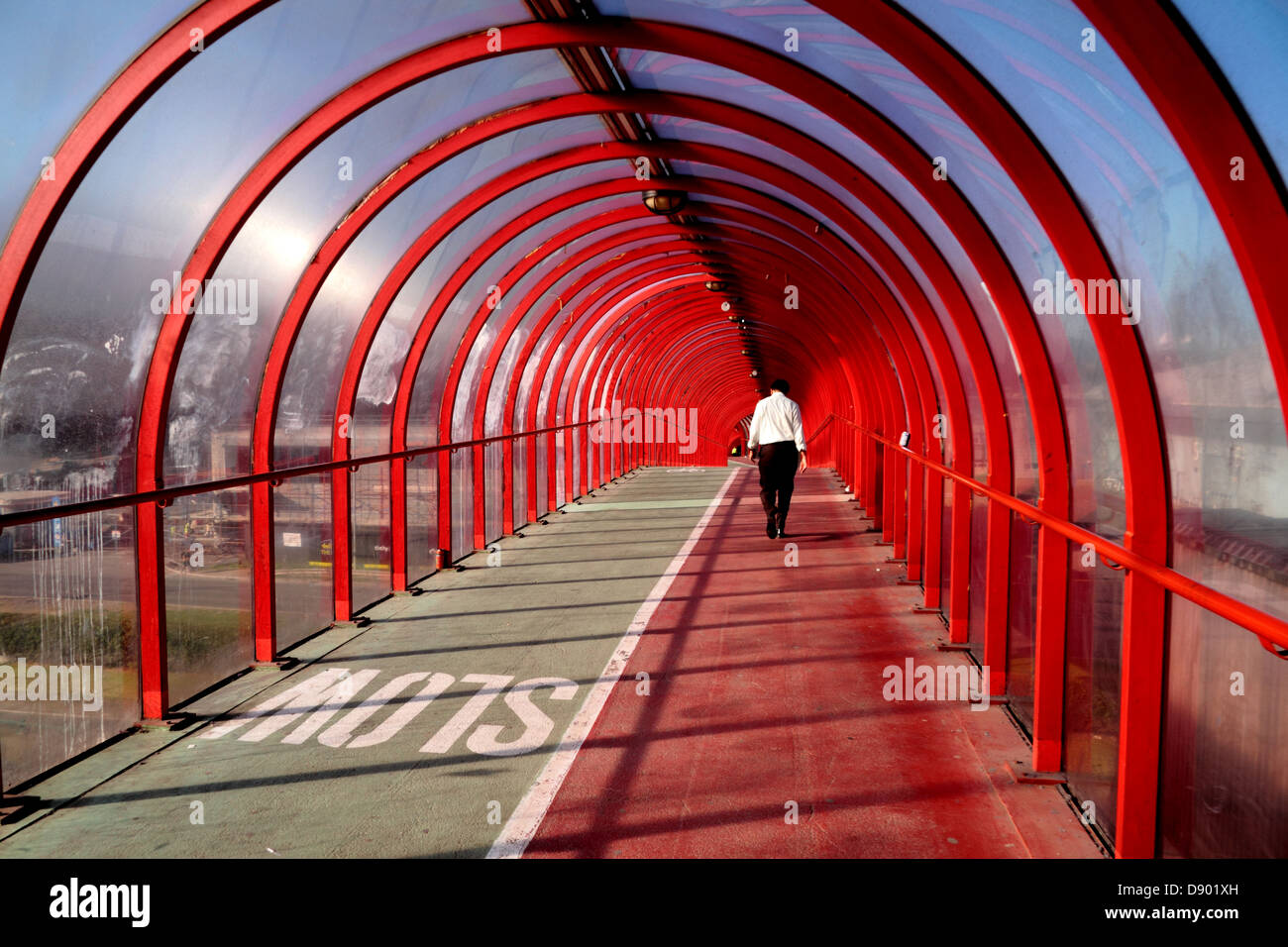 SECC Tunnel Walkway/bridge, Glasgow, Scotland, UK Stock Photo