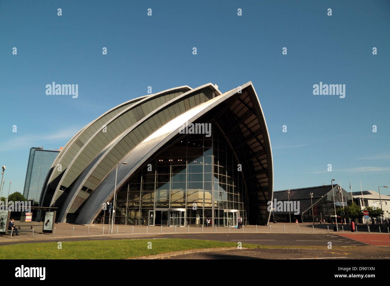 River Clyde landmarks, BBC, Auditorium, Bells Bridge, SECC, Armadillo, Science Centre, Stock Photo