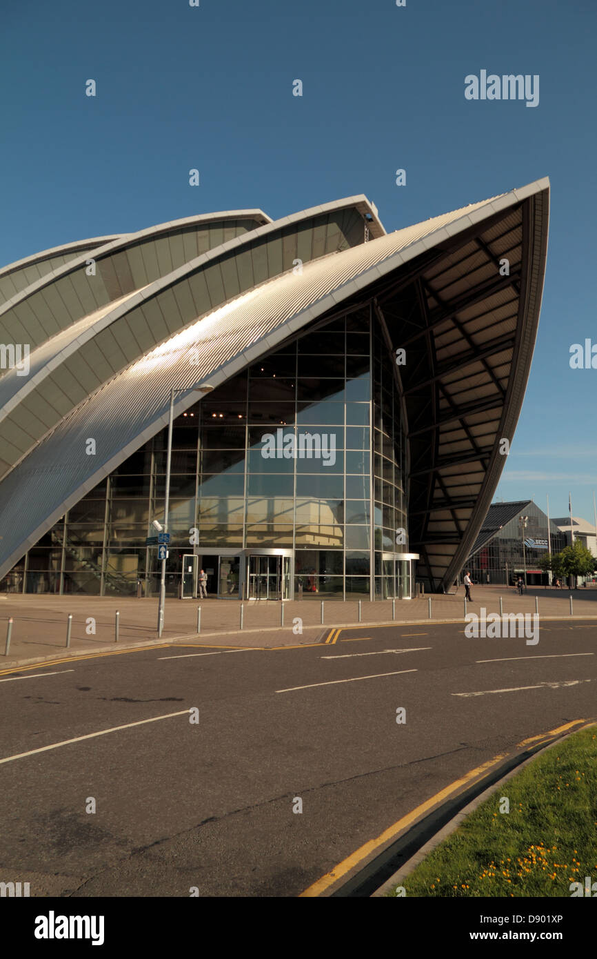 River Clyde landmarks, BBC, Auditorium, Bells Bridge, SECC, Armadillo, Science Centre, Stock Photo