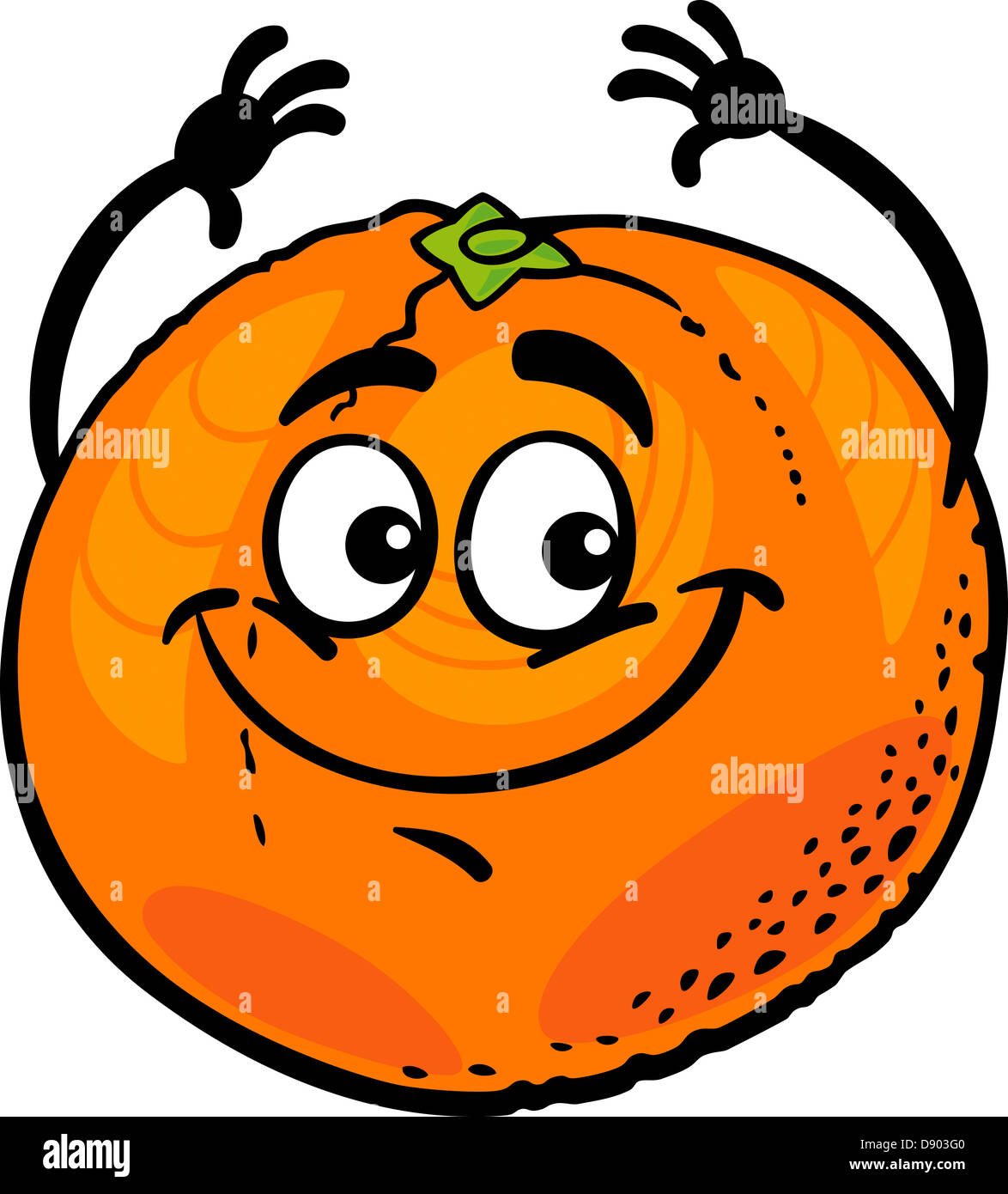 Cartoon Illustration of Funny Orange Citrus Fruit Food Comic Character ...