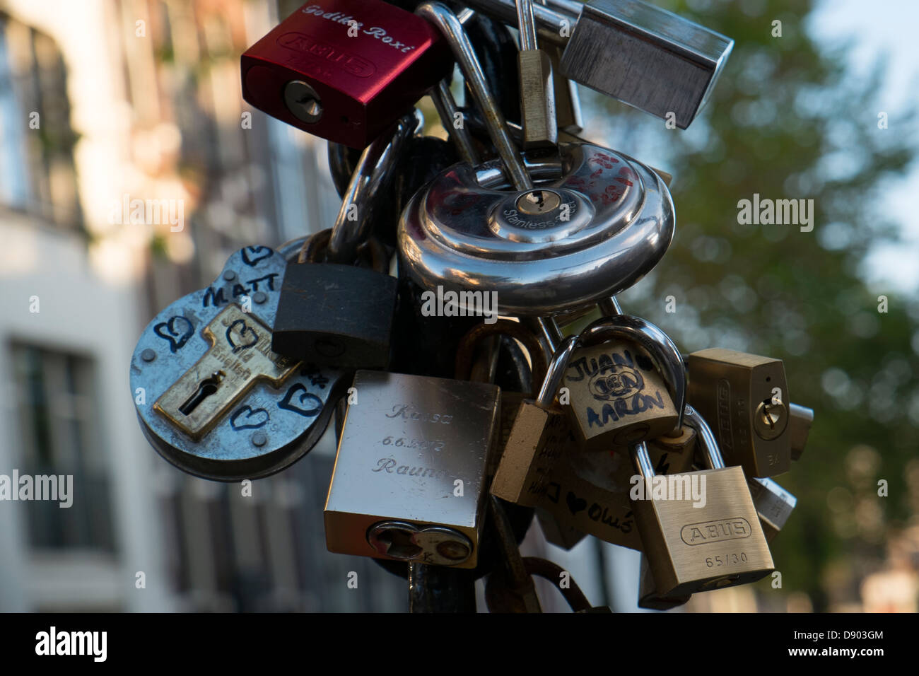 Netherlands, Amsterdam, Bicycle locks abandoned Stock Photo Alamy