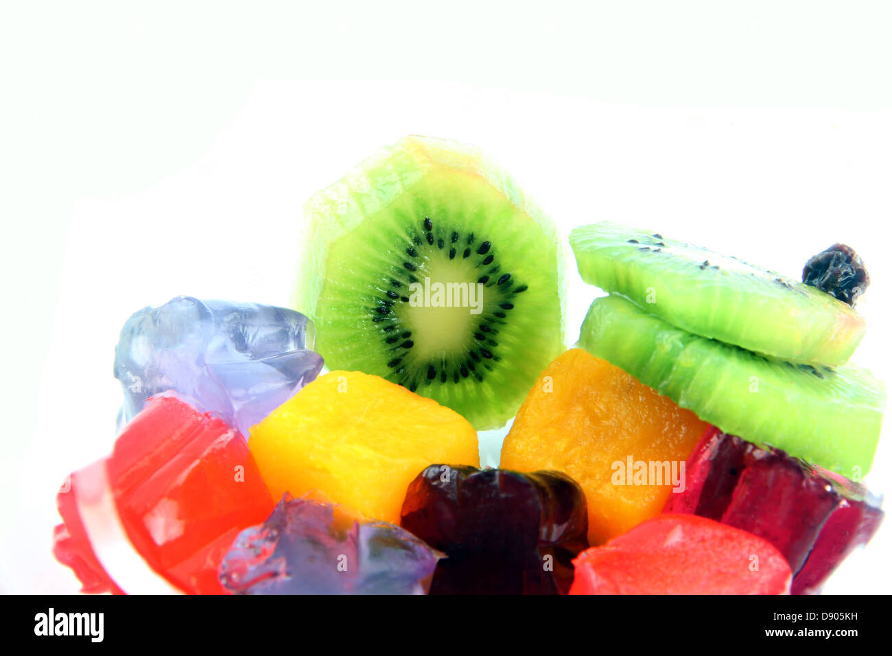 The Fruit and jelly with Colorful. Stock Photo