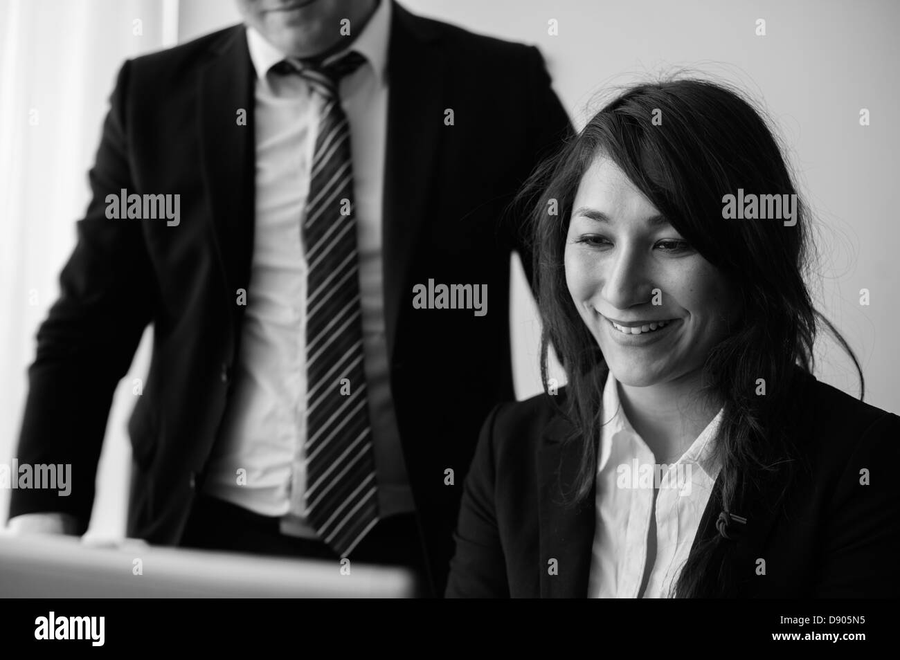 Man and woman during meeting Stock Photo