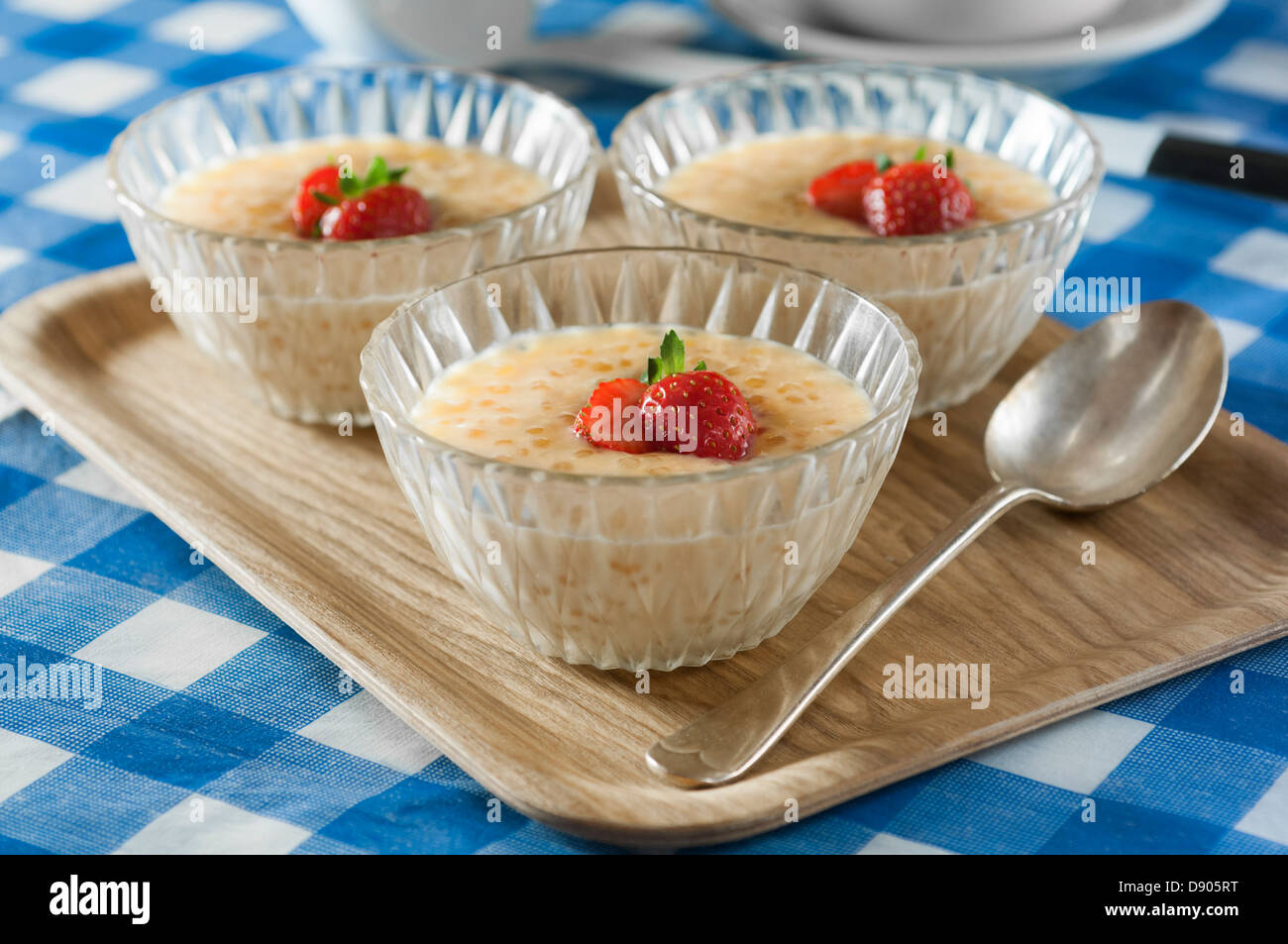 Tapioca pudding Traditional milk dessert Stock Photo Alamy