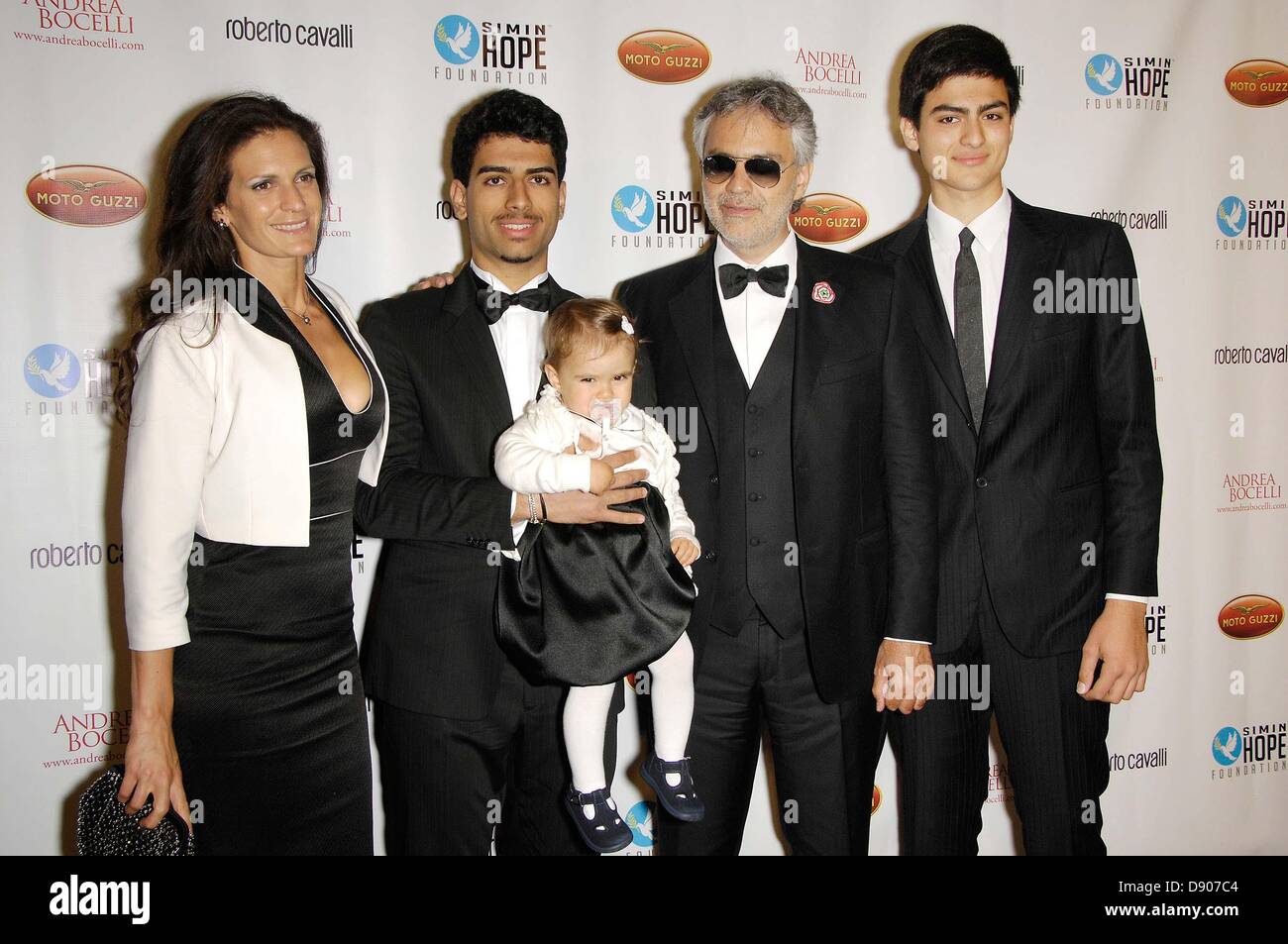 Singer Andrea Bocelli (R) stands next to his son Amos Bocelli during the  television show 'Welcome to, Stock Photo, Picture And Rights Managed  Image. Pic. PAH-38783561