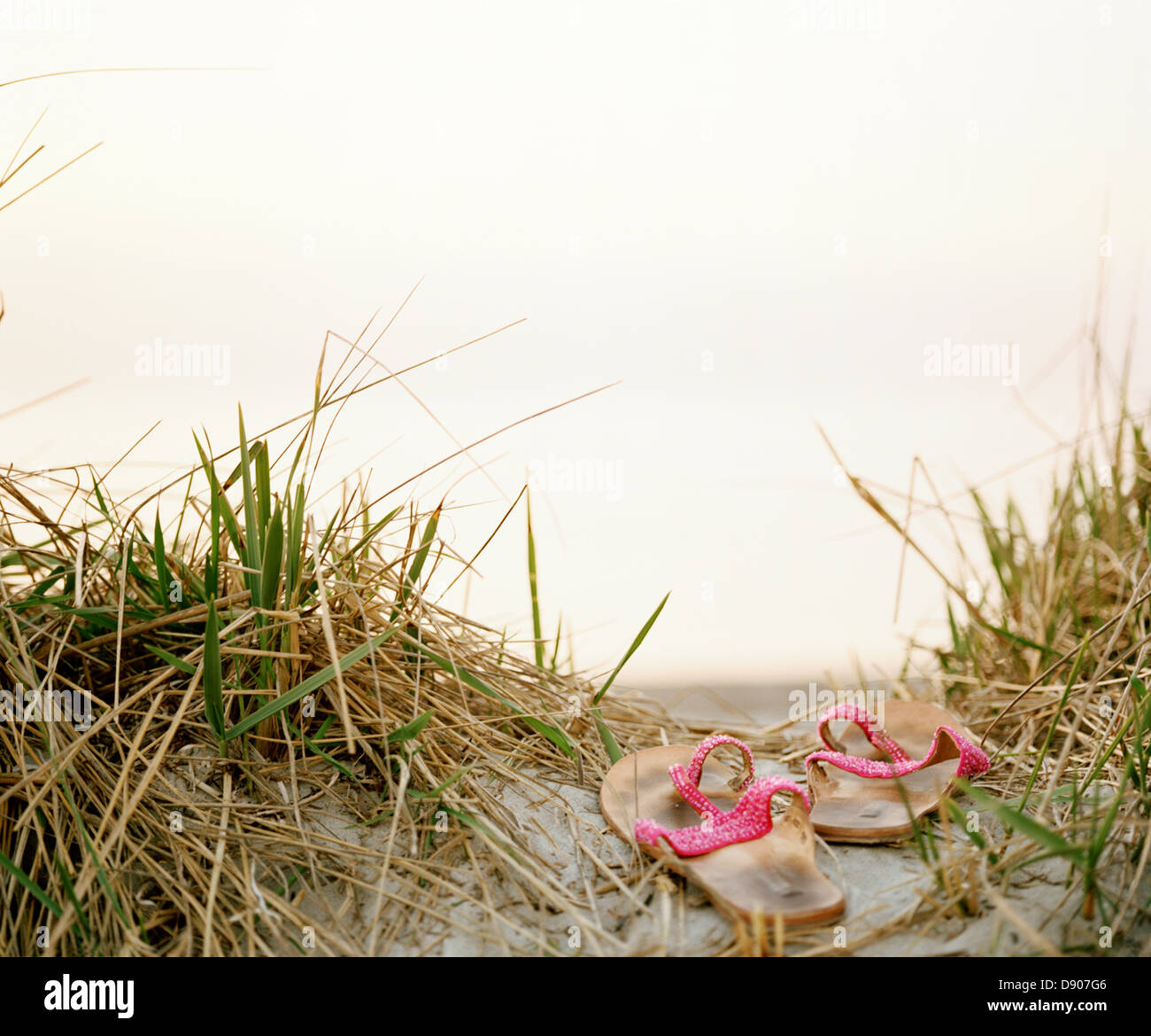Sandals on the beach Stock Photo - Alamy