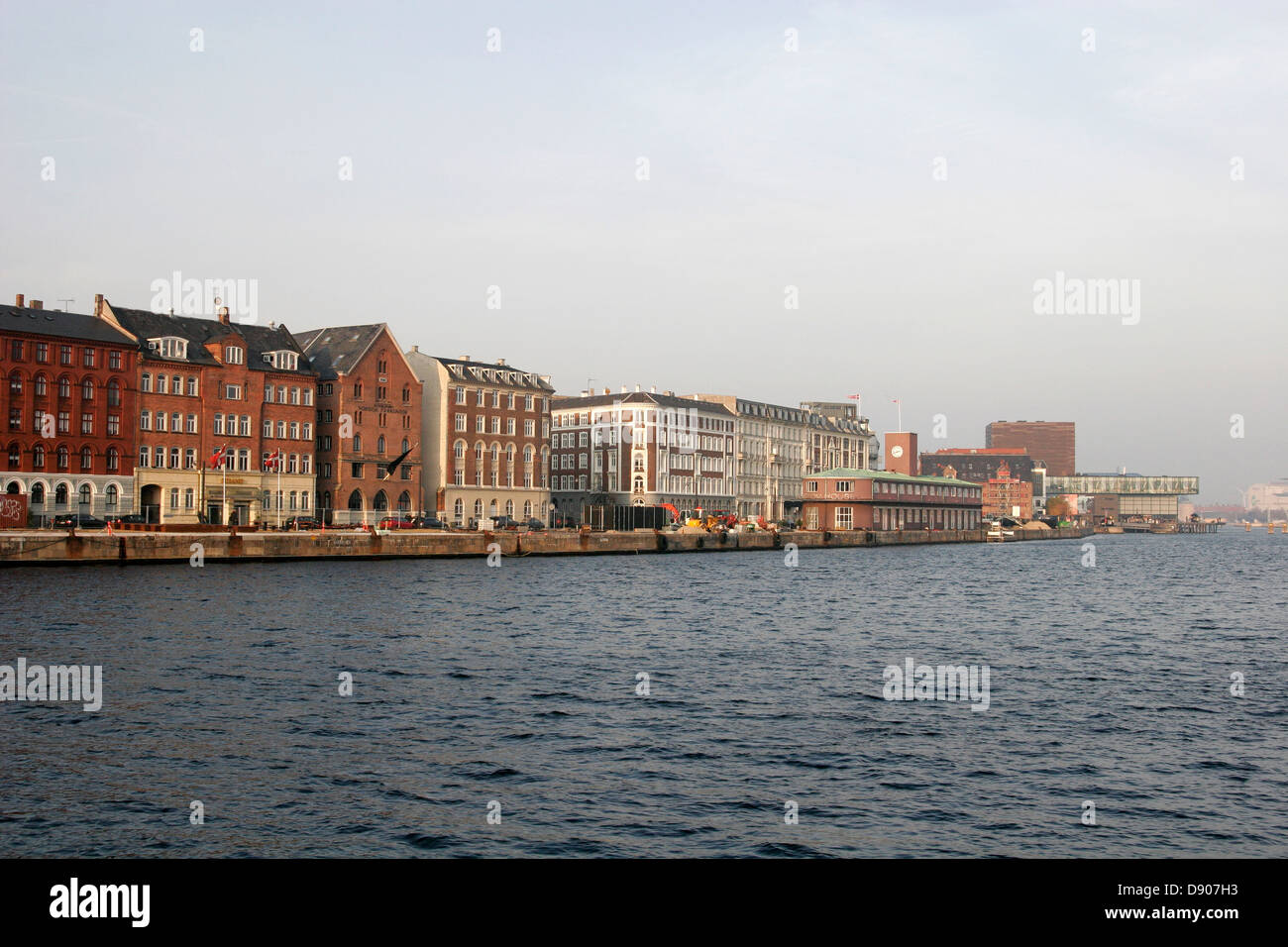 Copenhagen waterfront with the Royal Danish Theater (Skuespilhuset) on the background, Denmark Stock Photo
