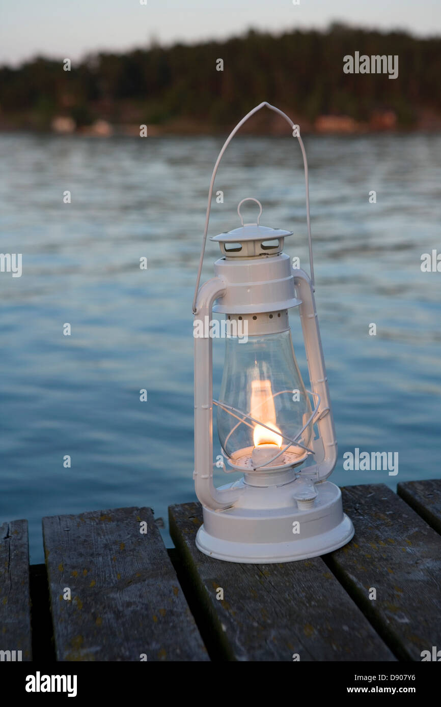 A paraffin lamp, Vaxholm, Sweden. Stock Photo