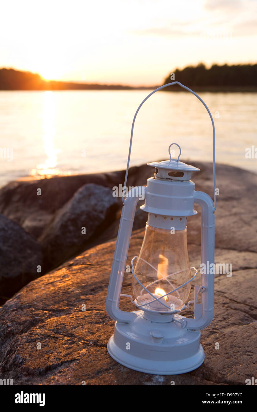 A paraffin lamp, Stockholm archipelago, Sweden. Stock Photo