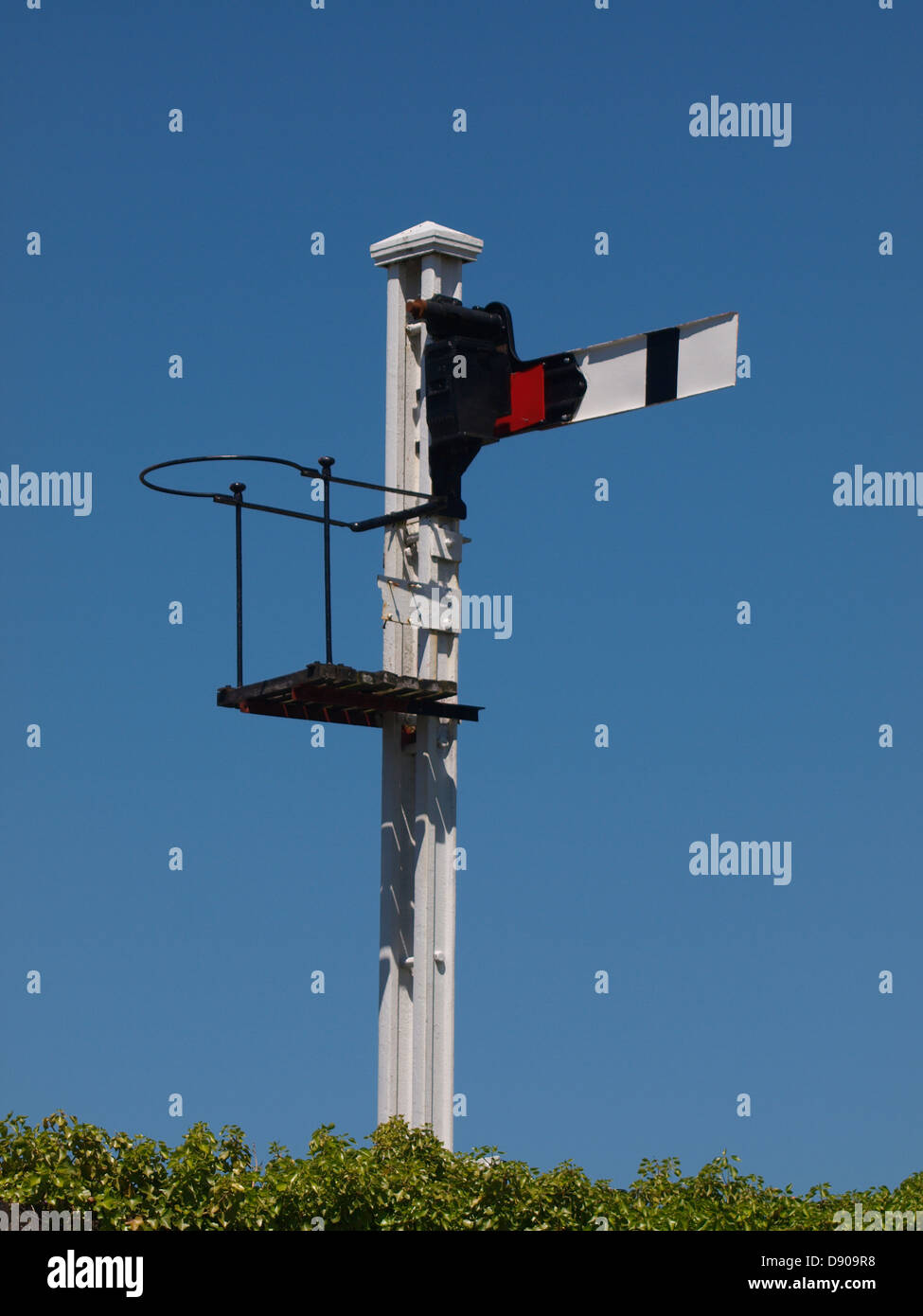 Old train signal post, UK 2013 Stock Photo