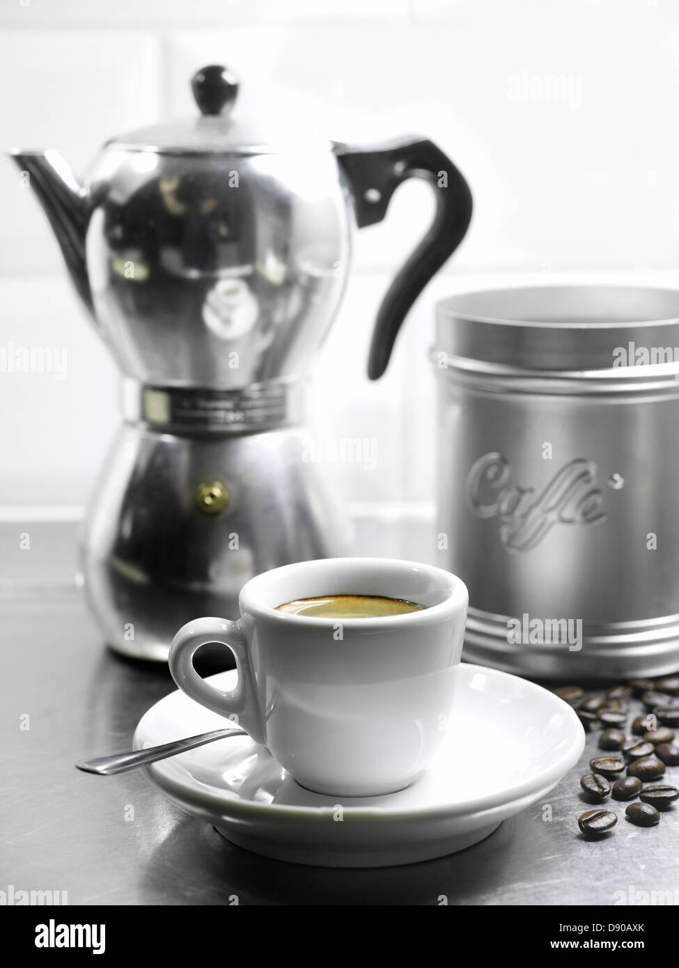 A coffe maker and an espresso, Sweden Stock Photo Alamy