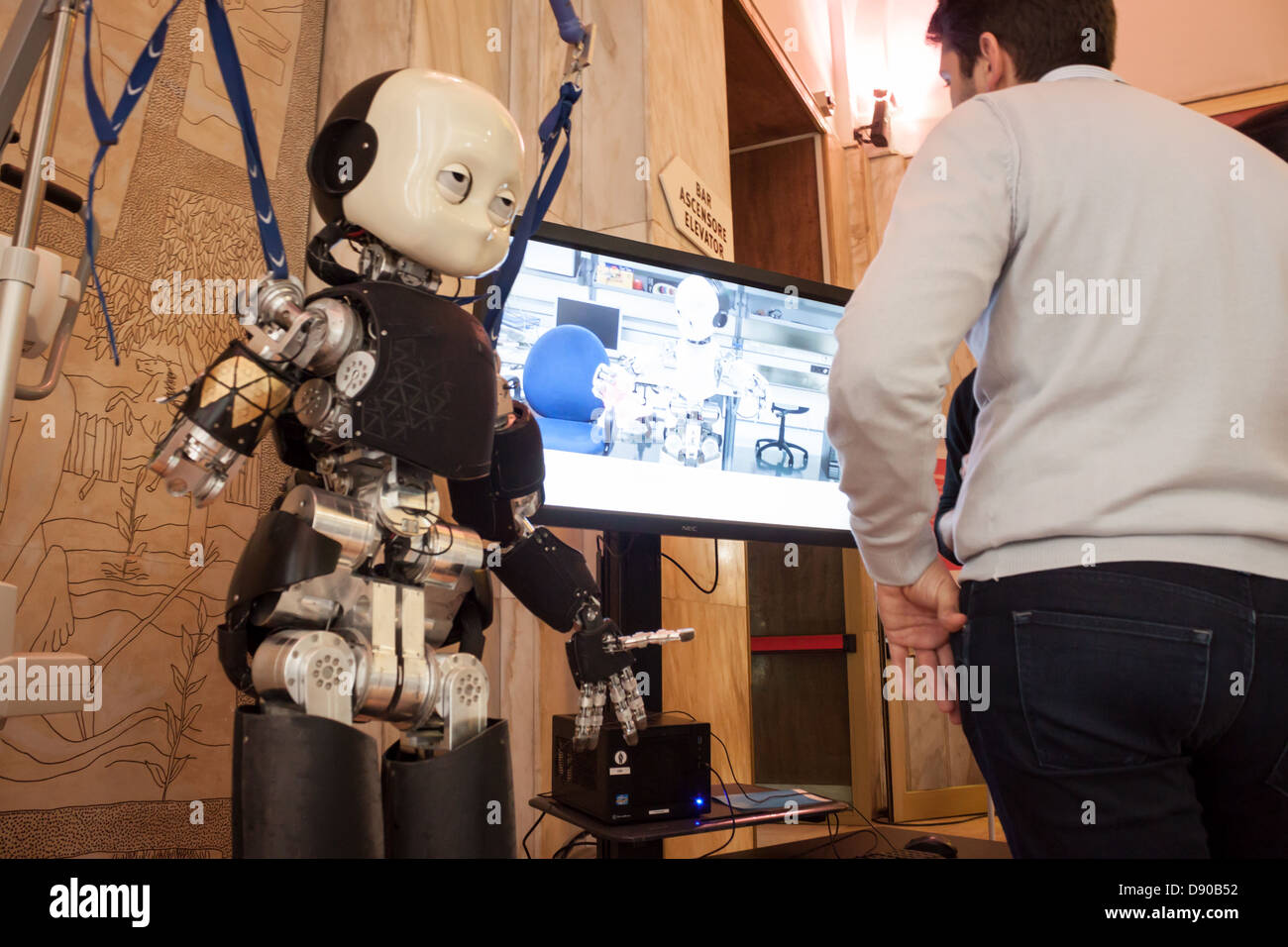 Milan, Italy - June 1, 2013: Presentation of icub robot at Wired next fest,  festival of innovation and creativity in Milan Stock Photo - Alamy