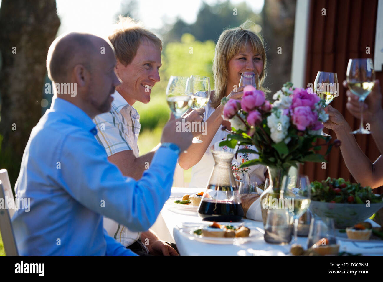 Midsummer in Stockholm archipelago, Sweden. Stock Photo