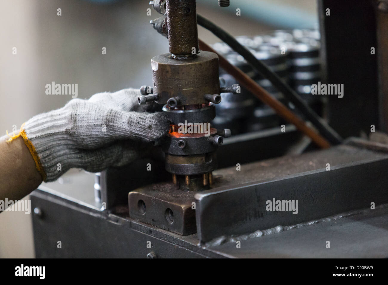technician  make Bearing vehicle in factory Stock Photo