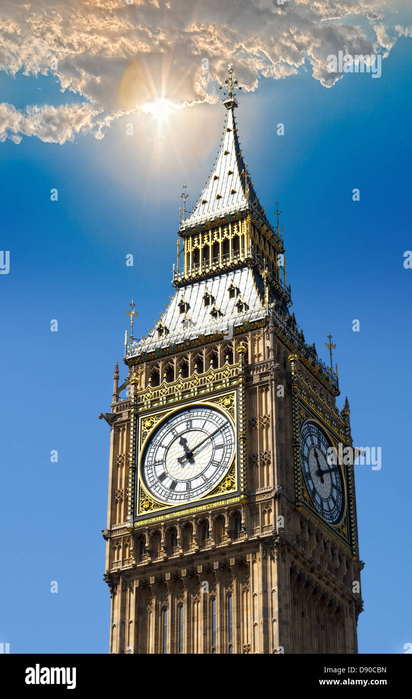 Big Ben, The Tower Clock in London. Stock Photo