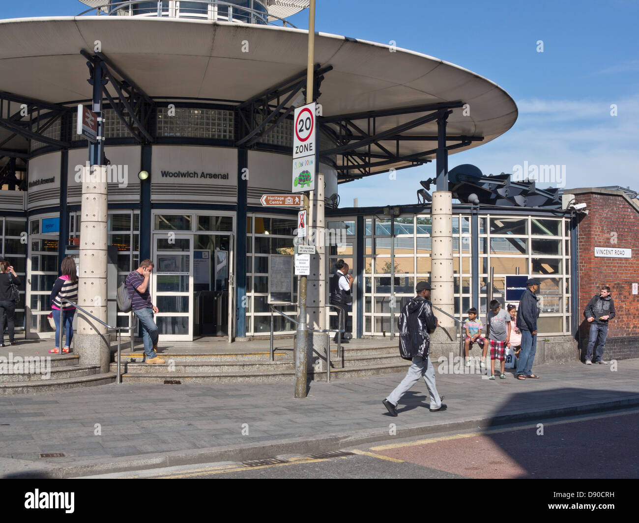 Local people in the High Street by Woolwich Arsenal station, London Stock Photo