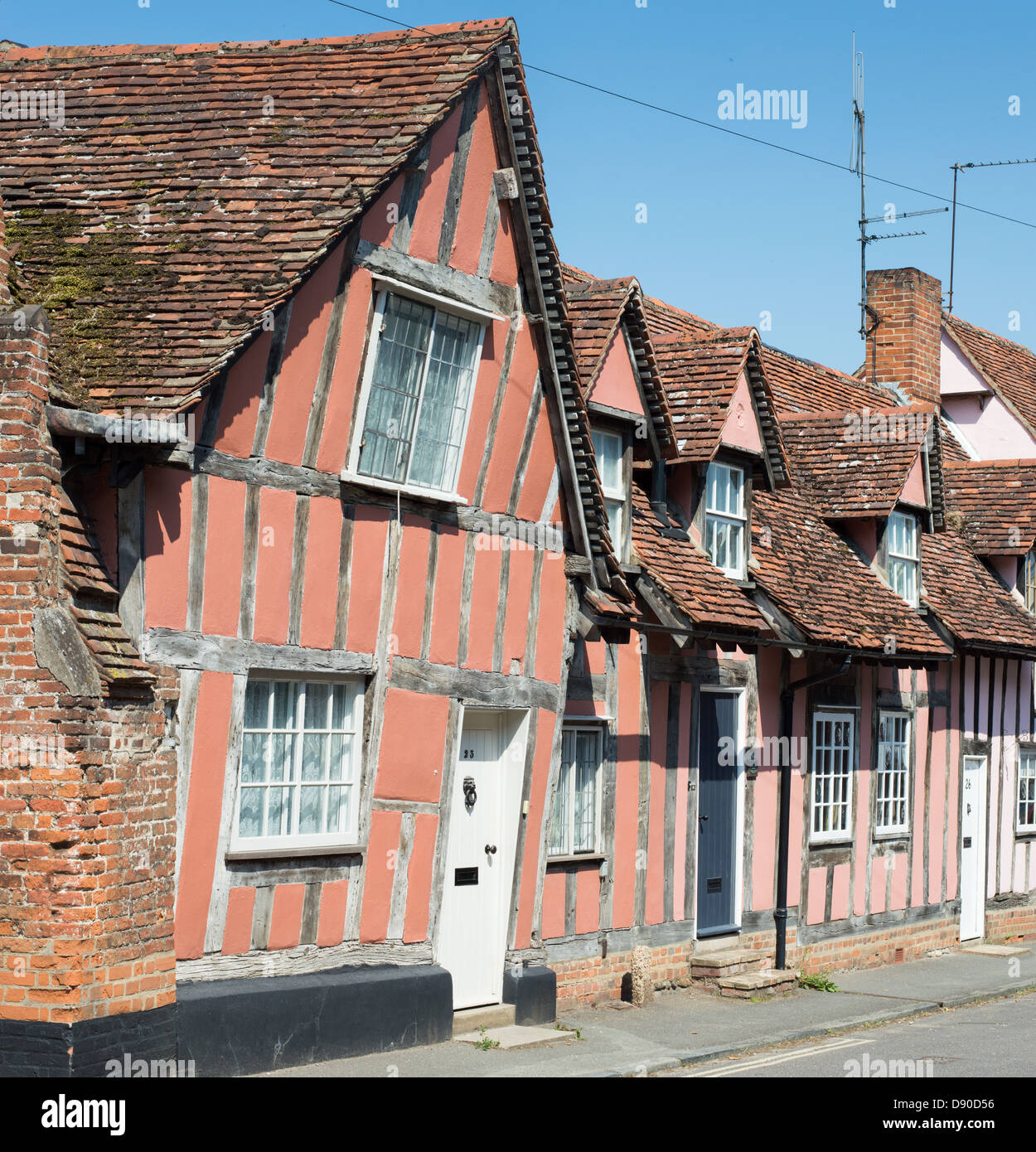 UK England Suffolk Lavenham timberframed medieval houses, exterior