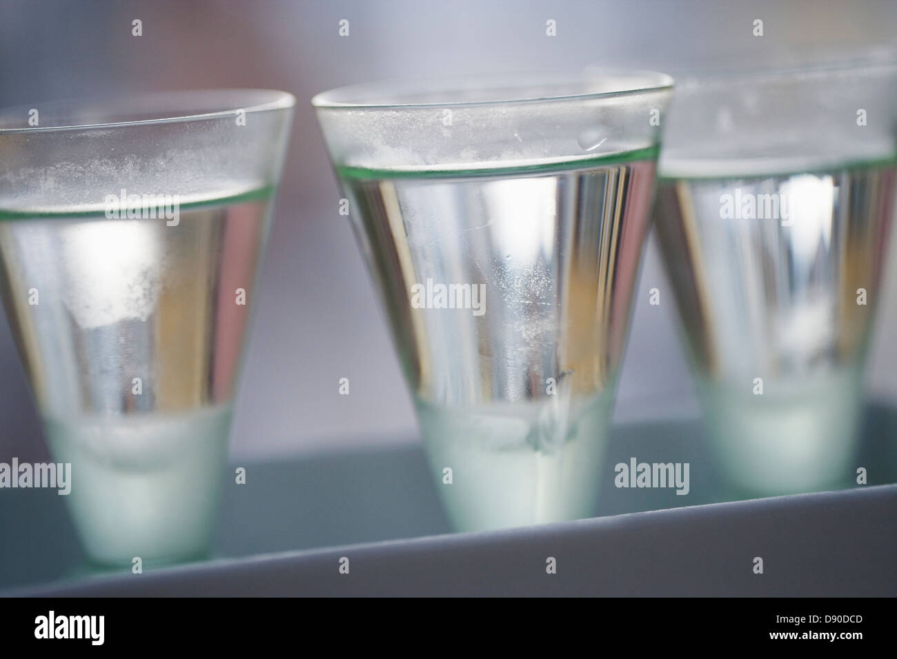 Three glasses of snaps, close-up, Sweden. Stock Photo