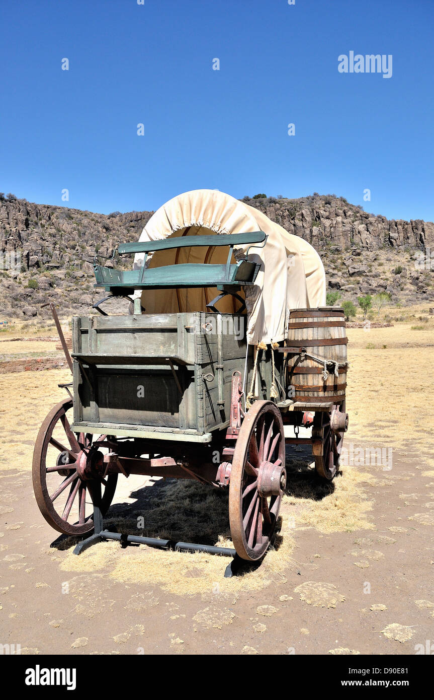 Fort Davis is a restored frontier post dating back to the Indian Wars in Texas, USA Stock Photo