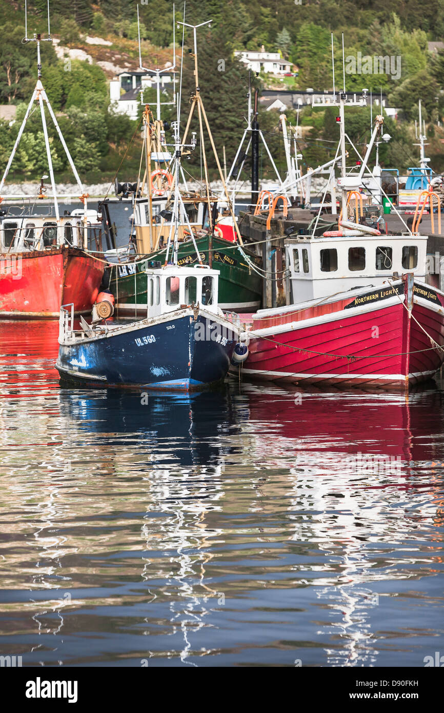 Fishing fleet at Ullapool harbour in the Highlands of Scotland. Stock Photo