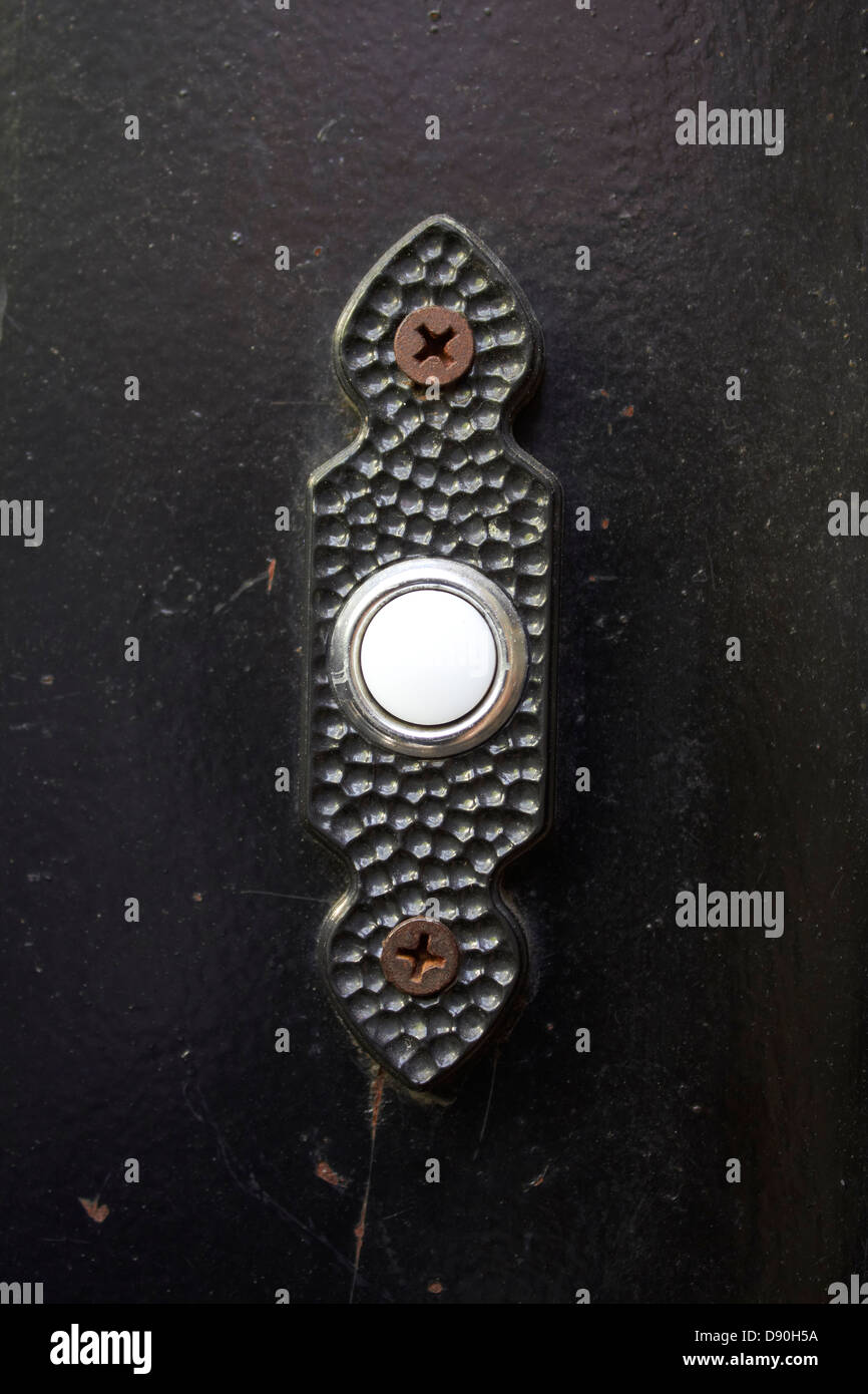 Doorbell on black background Stock Photo