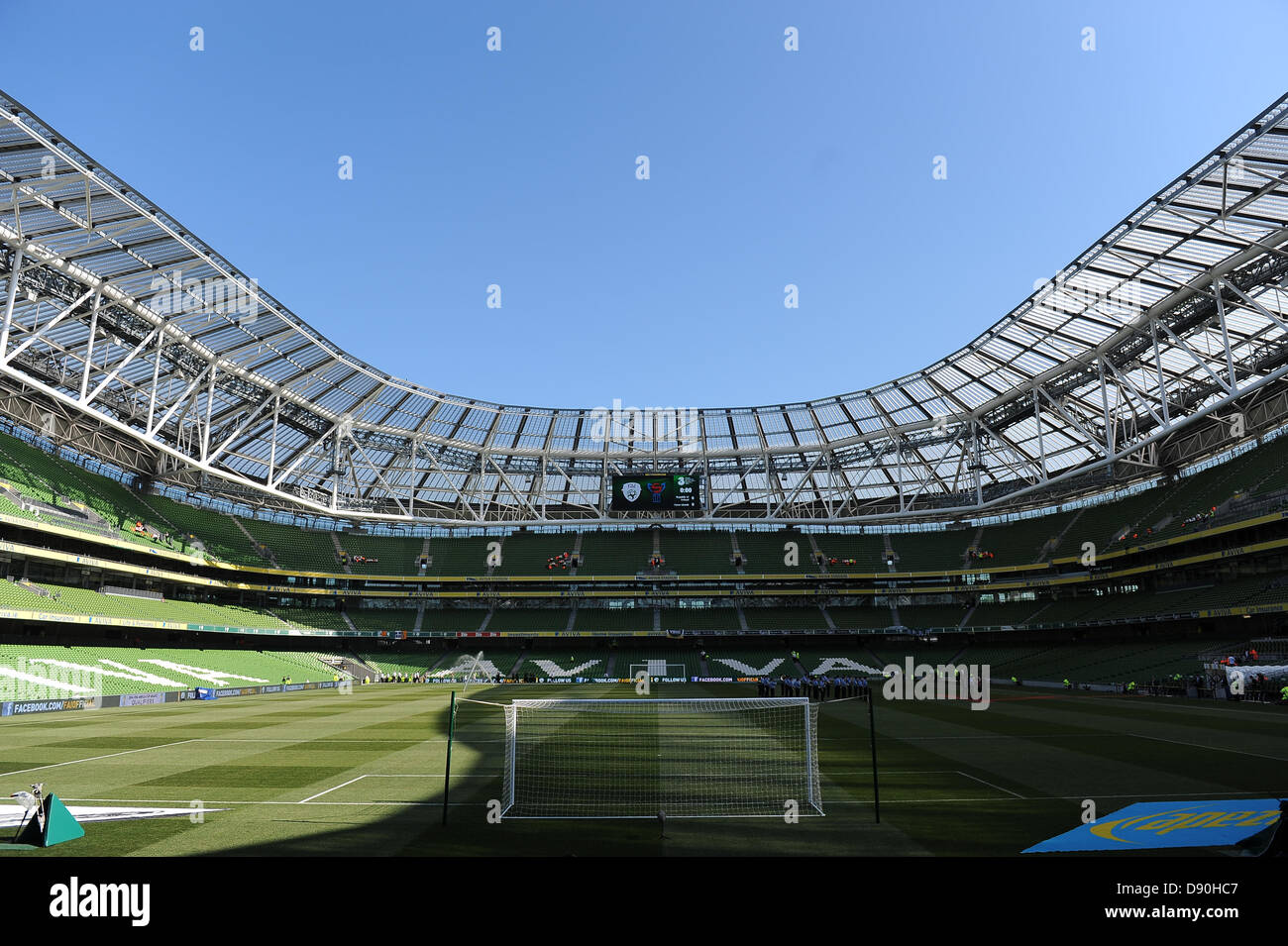 07.06.2013 Dublin, Ireland. General view of the stadium before the World Cup Qualifier Group C game from the Aviva Stadium Stock Photo