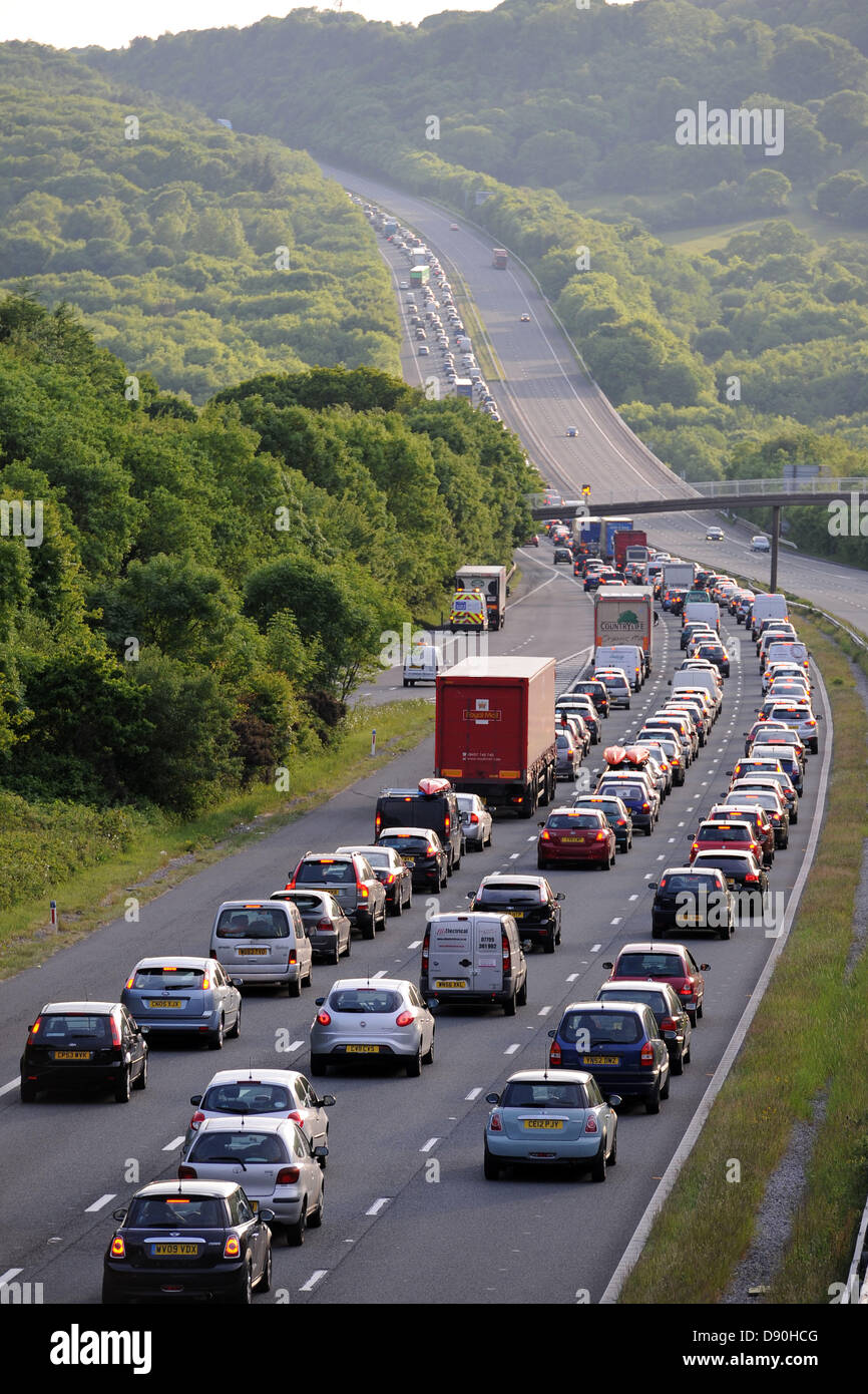 Bridgend, UK. 7th June, 2013. The M4 has been closed westbound between