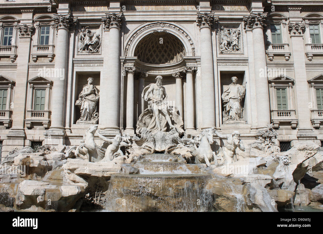 Landscape view of Trevi Fountain in Rome, Italy Stock Photo