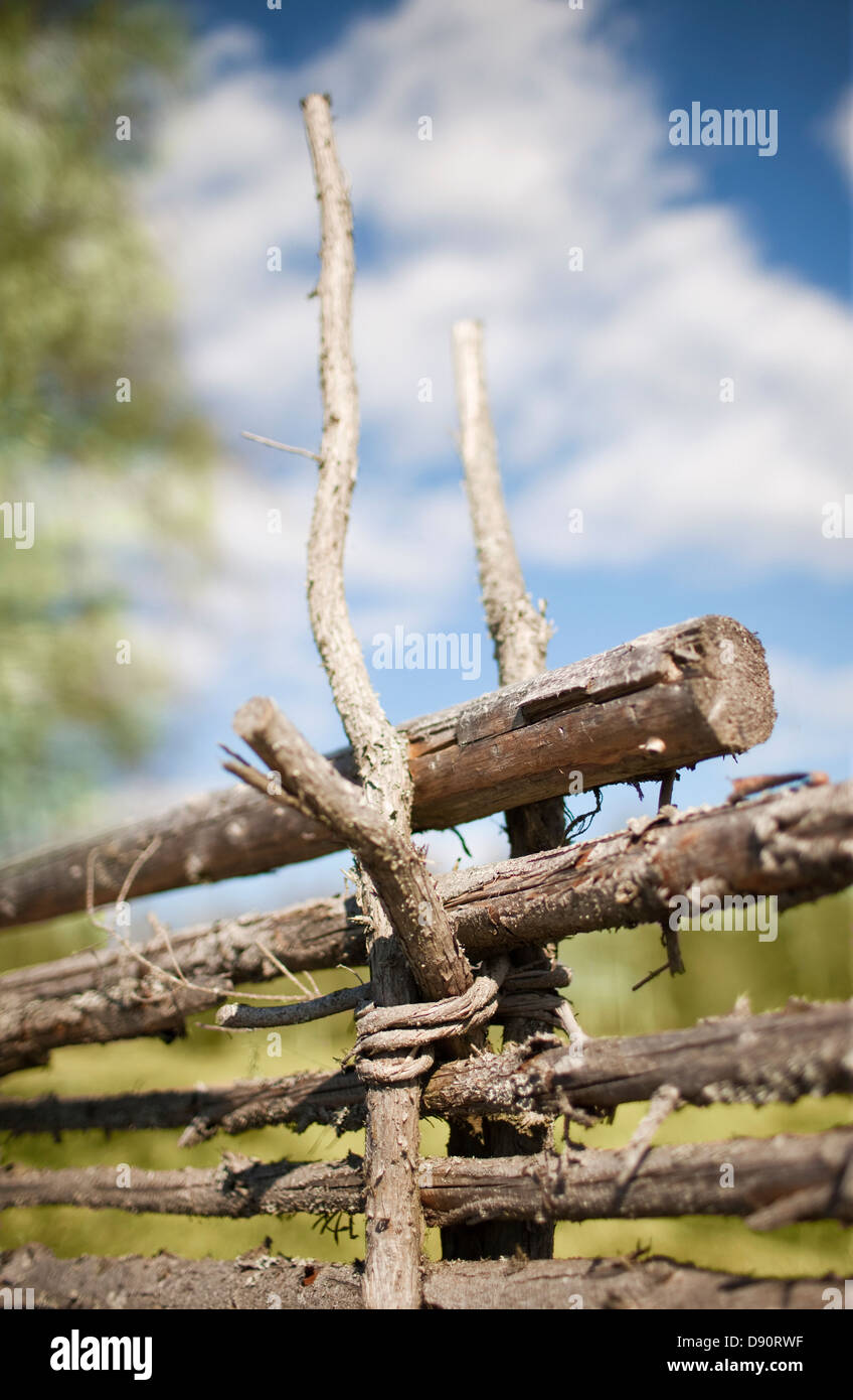 Wooden rural fence Stock Photo - Alamy