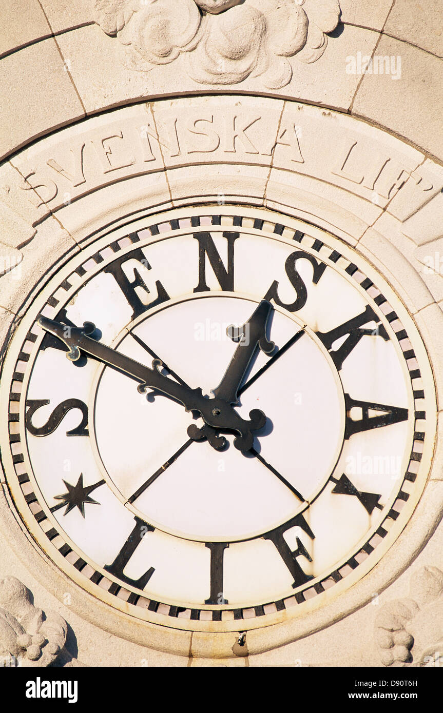 Wall clock, closeup Stock Photo Alamy