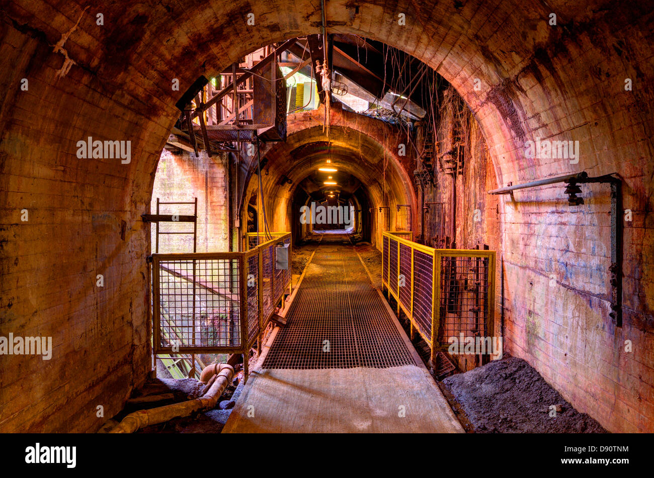 Factory tunnel with dramatic grittiness Stock Photo Alamy