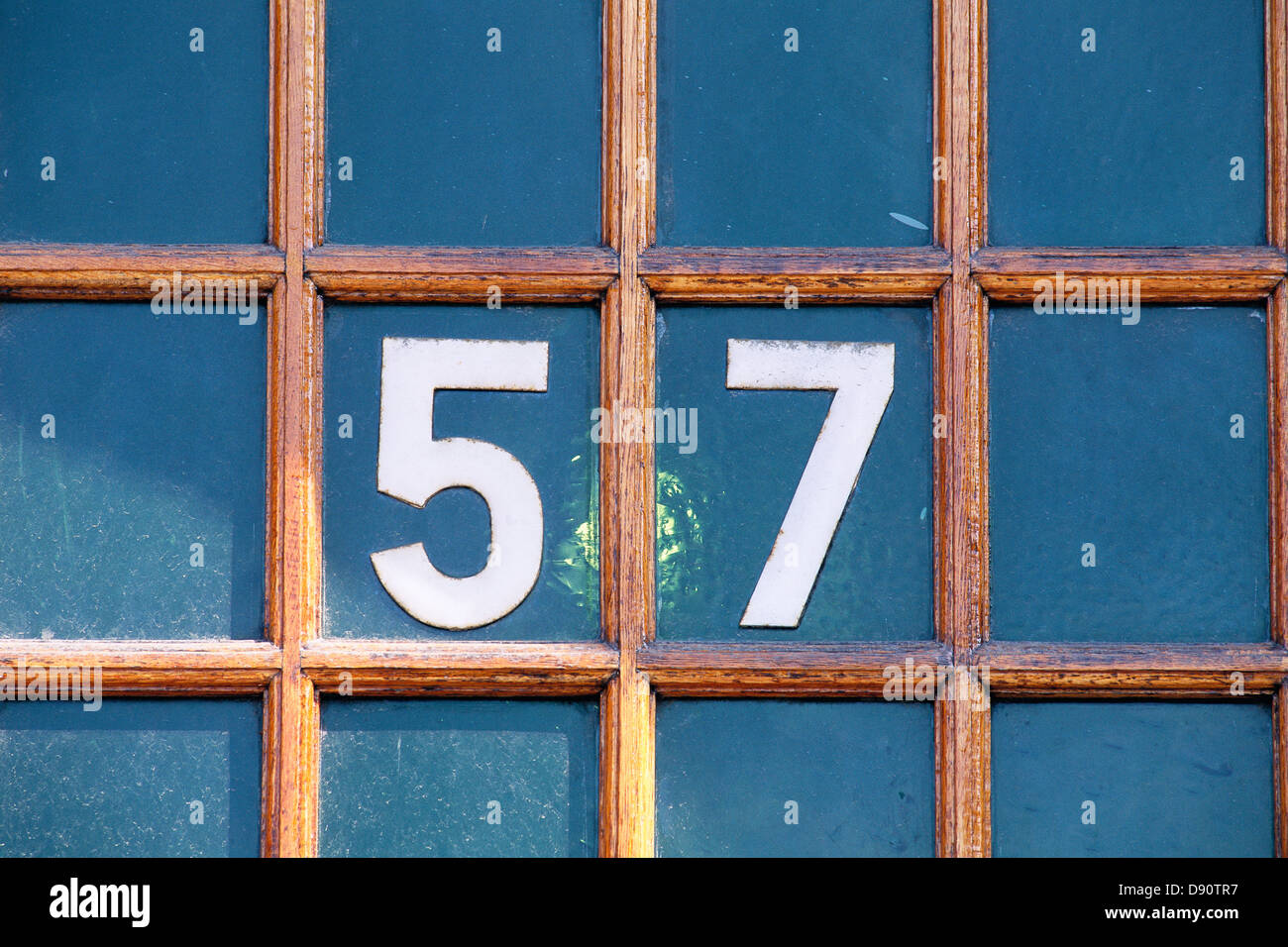 Number painted on glass Stock Photo Alamy