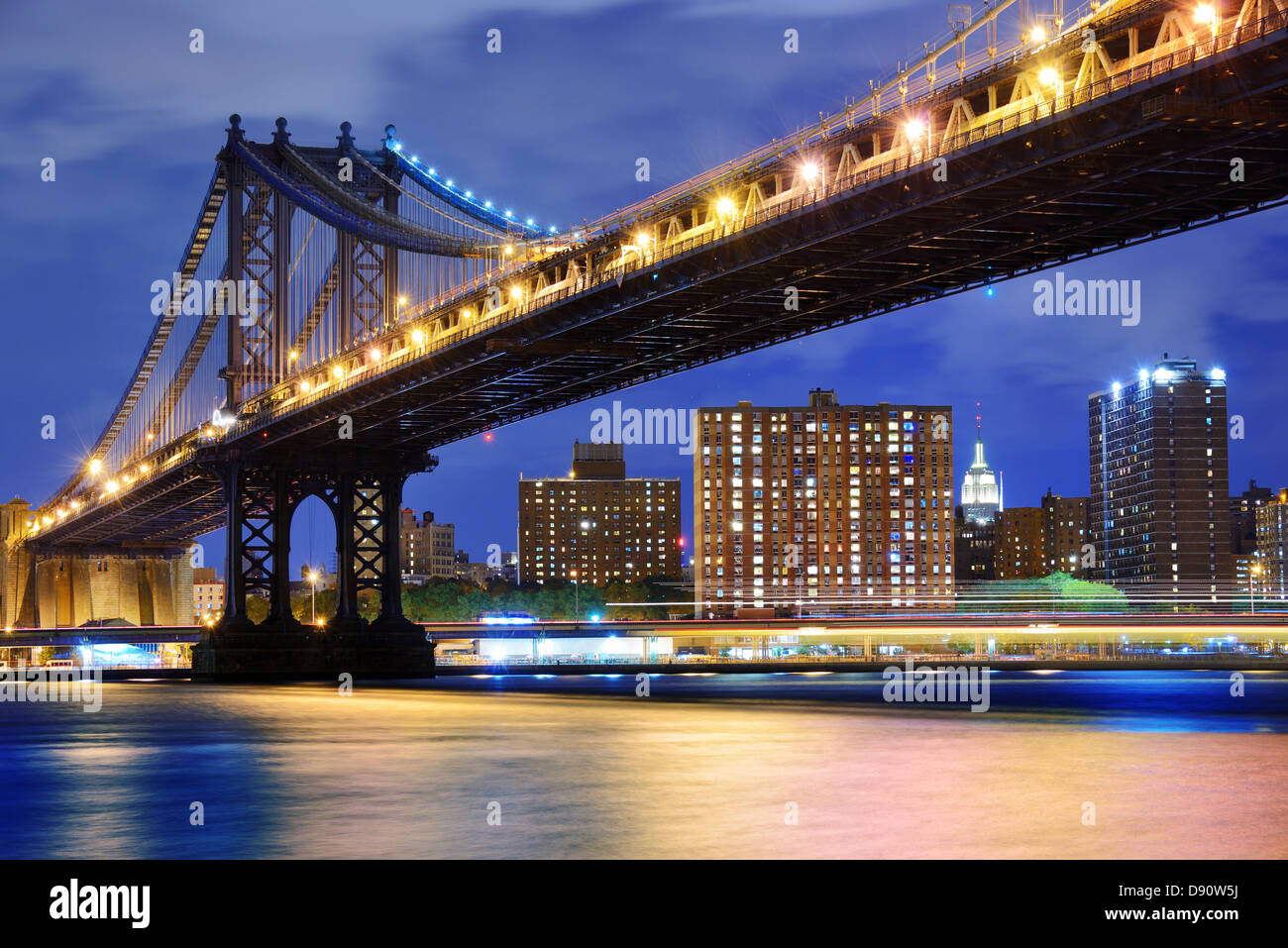 The Manhattan Bridge in New York City. Stock Photo