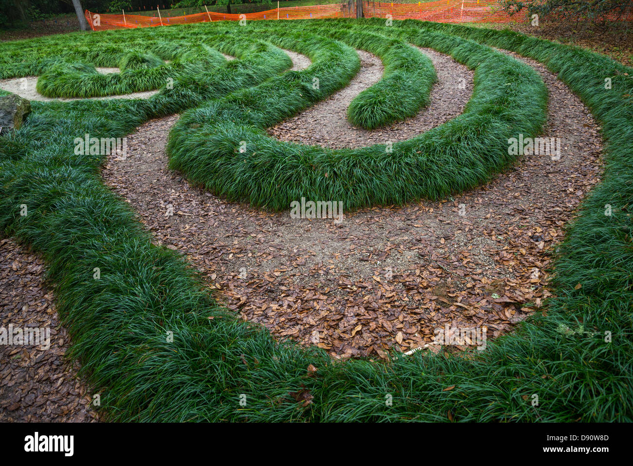 Walking maze at Kanapaha Botanical Gardens, Gainesville, Florida. Stock Photo