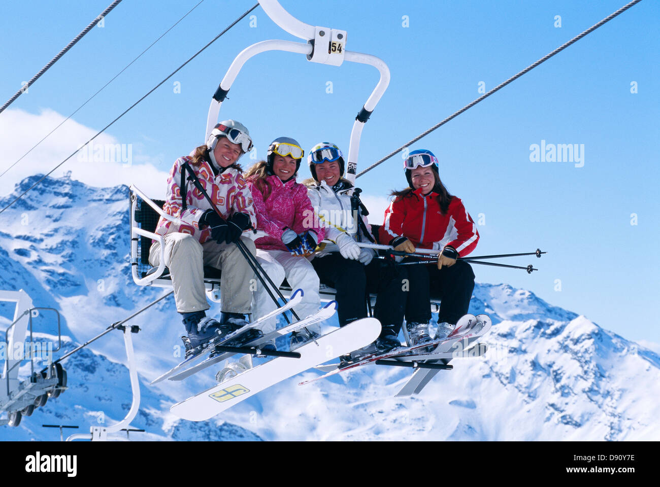 Woman in chair lift hi-res stock photography and images - Alamy