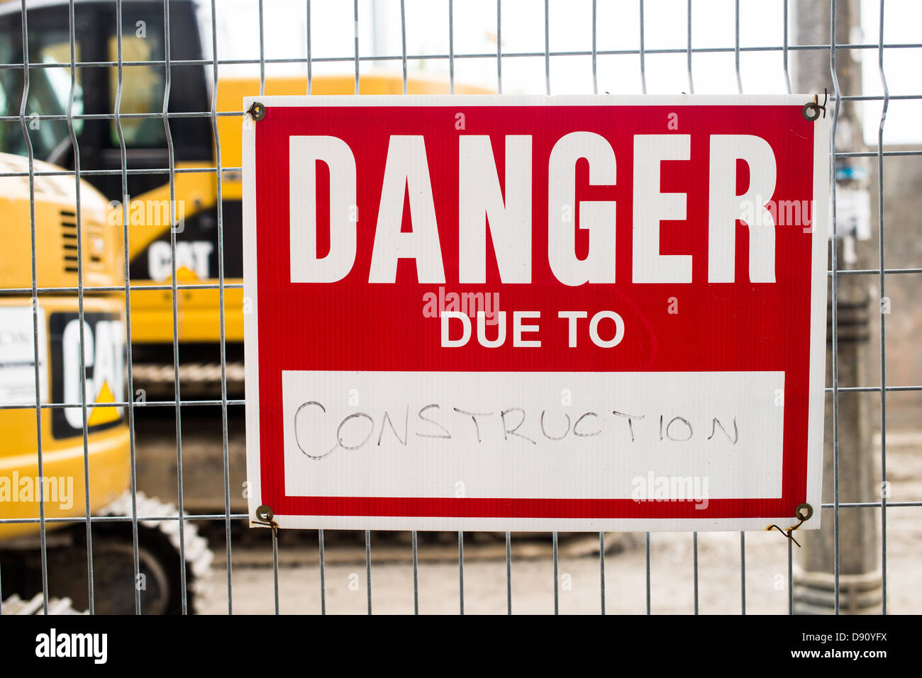 Danger sign at construction site Stock Photo Alamy