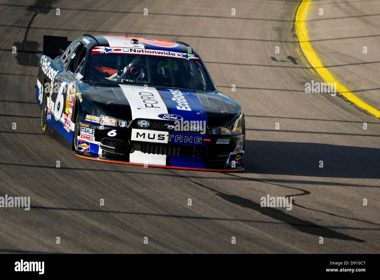 Newton, IA, USA. June 7th, 2013. Trevor Bayne (6) takes to the track during practice for the Pioneer Hi-Bred 250 at the Iowa Speedway in Newton, IA. Credit:  Cal Sport Media/Alamy Live News Stock Photo