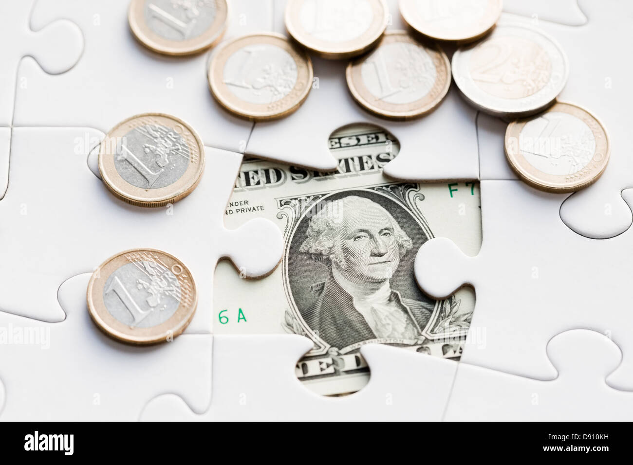 Jigsaw puzzle revealing dollar bill Stock Photo Alamy
