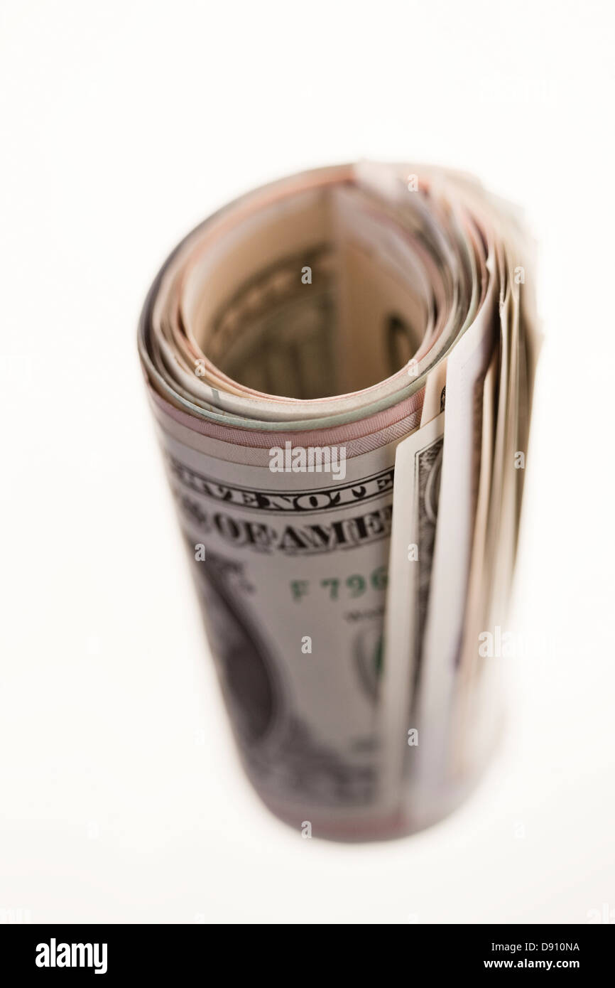 Roll of dollar bills Stock Photo Alamy