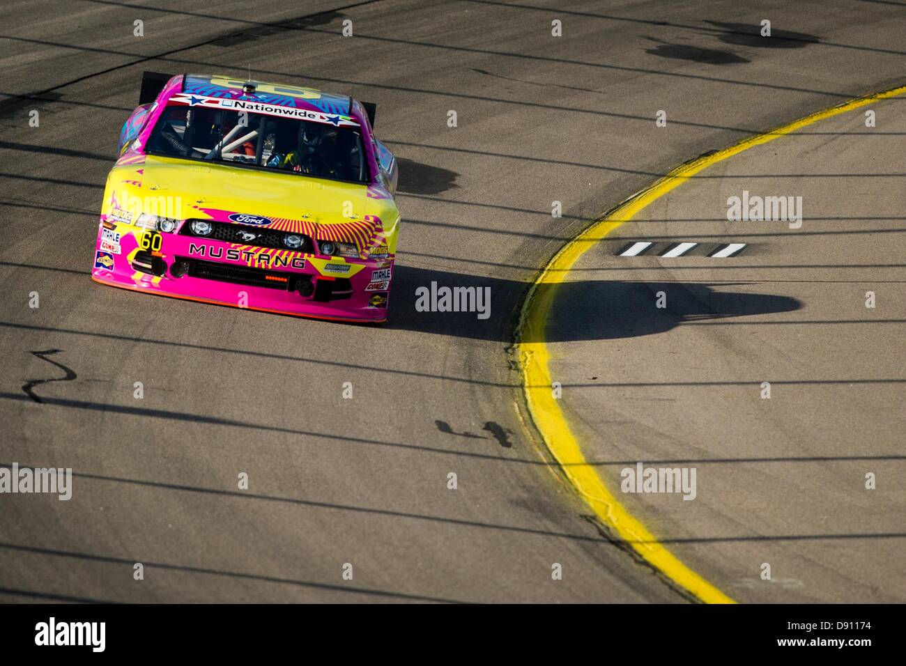 Newton, IA, USA. June 7th, 2013. Travis Pastrana (60) takes to the track during practice for the Pioneer Hi-Bred 250 at the Iowa Speedway in Newton, IA. Credit:  Cal Sport Media/Alamy Live News Stock Photo