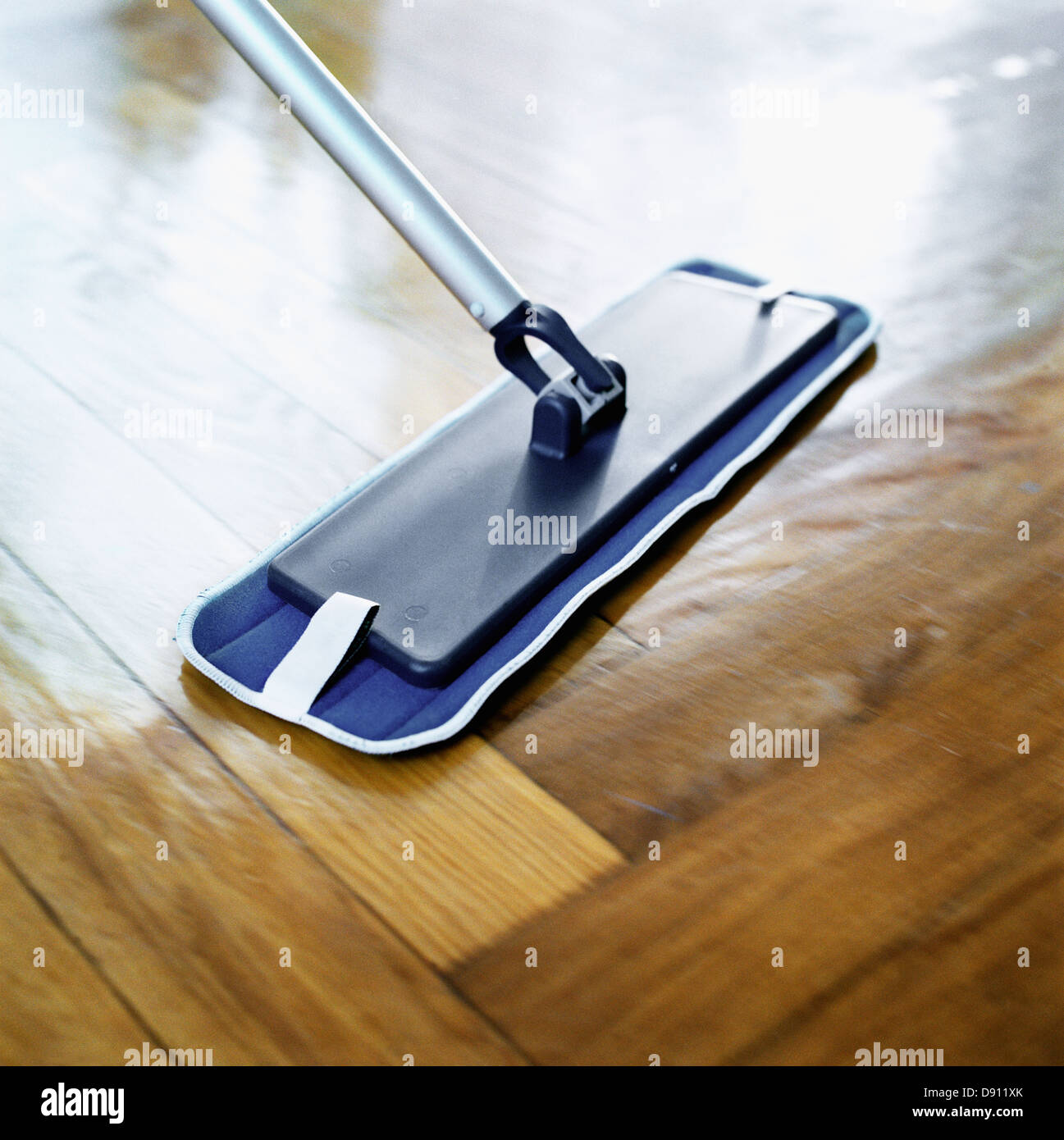 The cleaning of a parquet floor, closeup Stock Photo Alamy