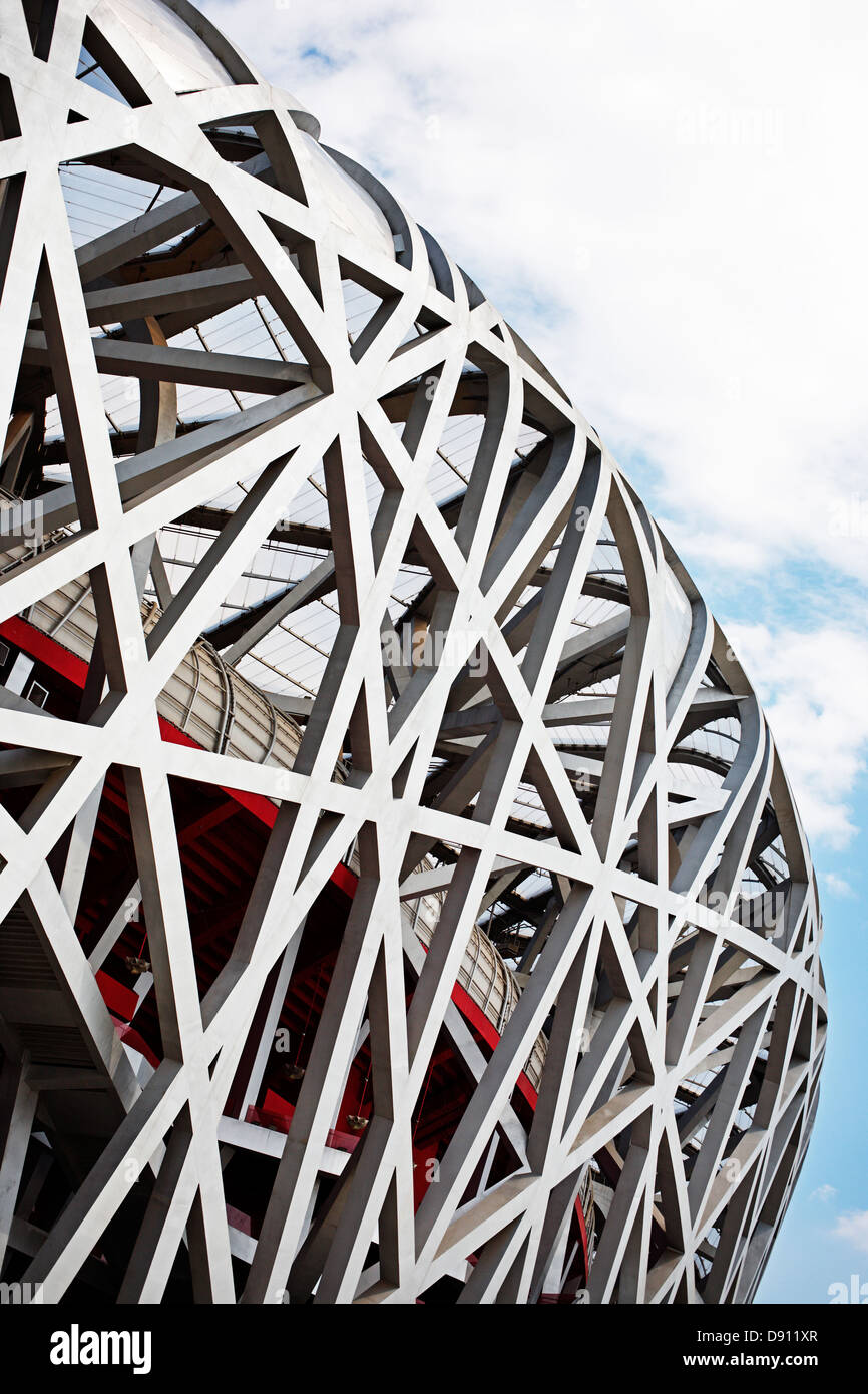 Closeup of Olympic Stadium called Birds Nest Stock Photo Alamy