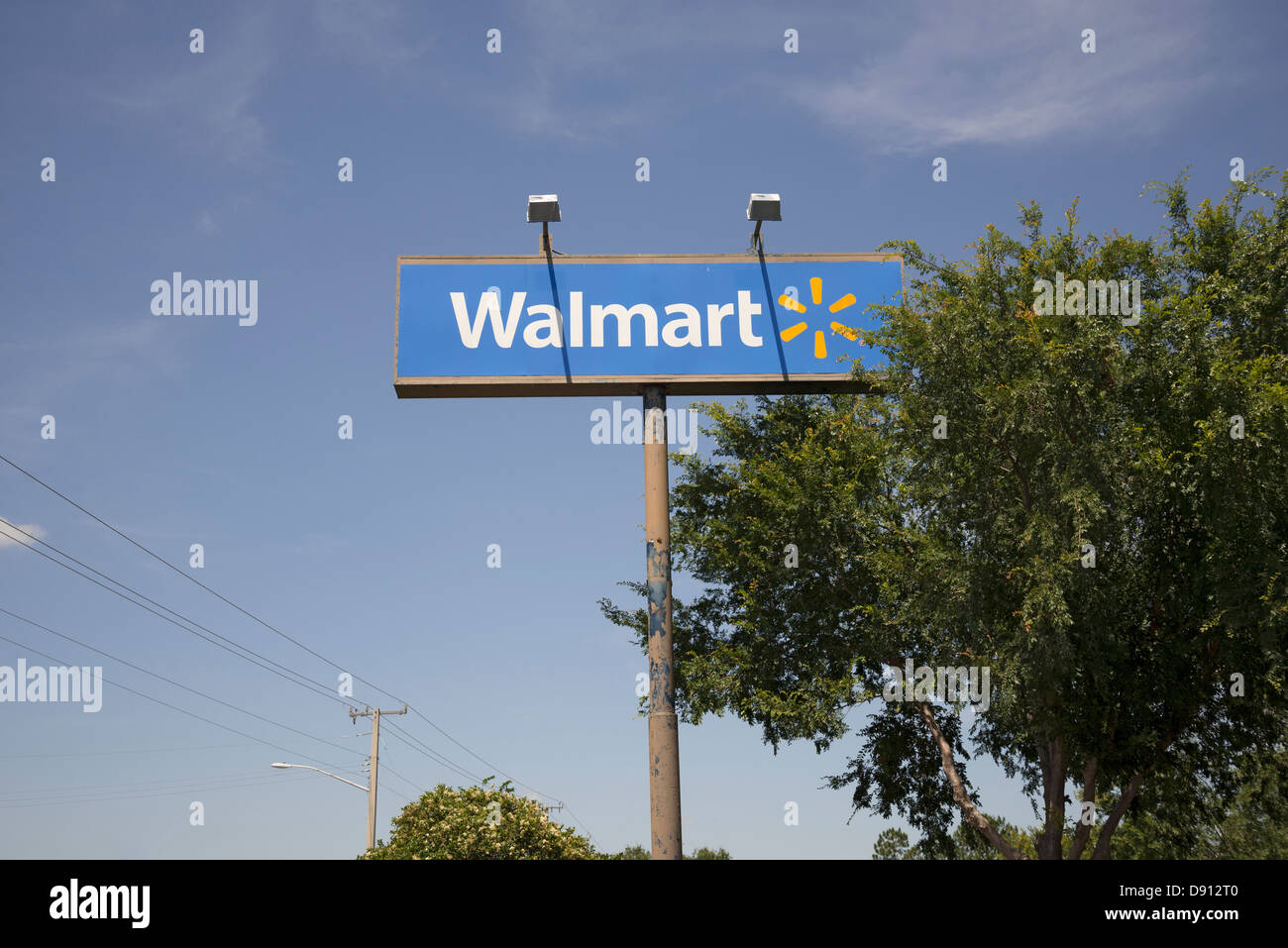 Wal Mart Store and signs, Lake City, Florida. Stock Photo