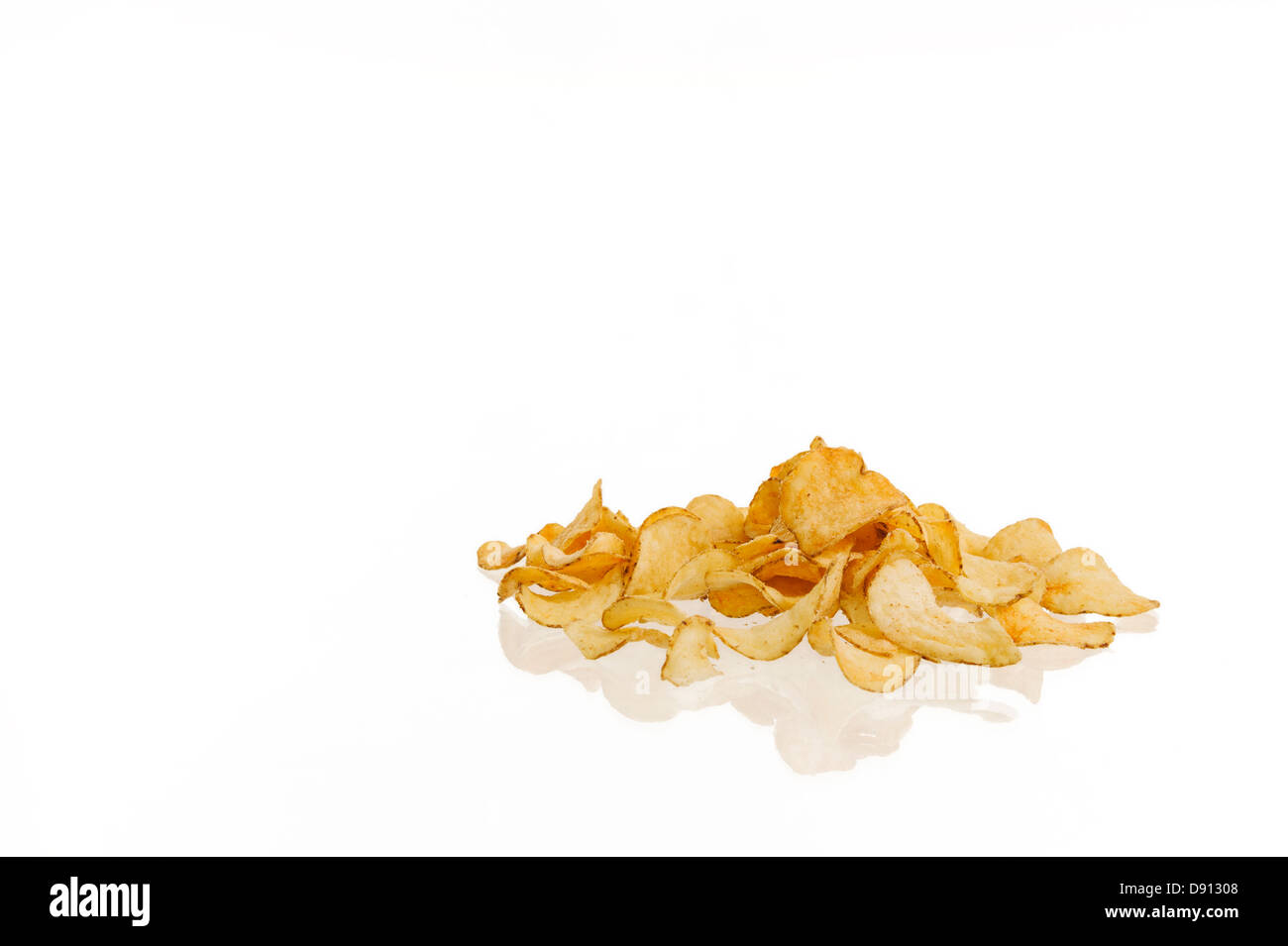 Crisps on white background Stock Photo