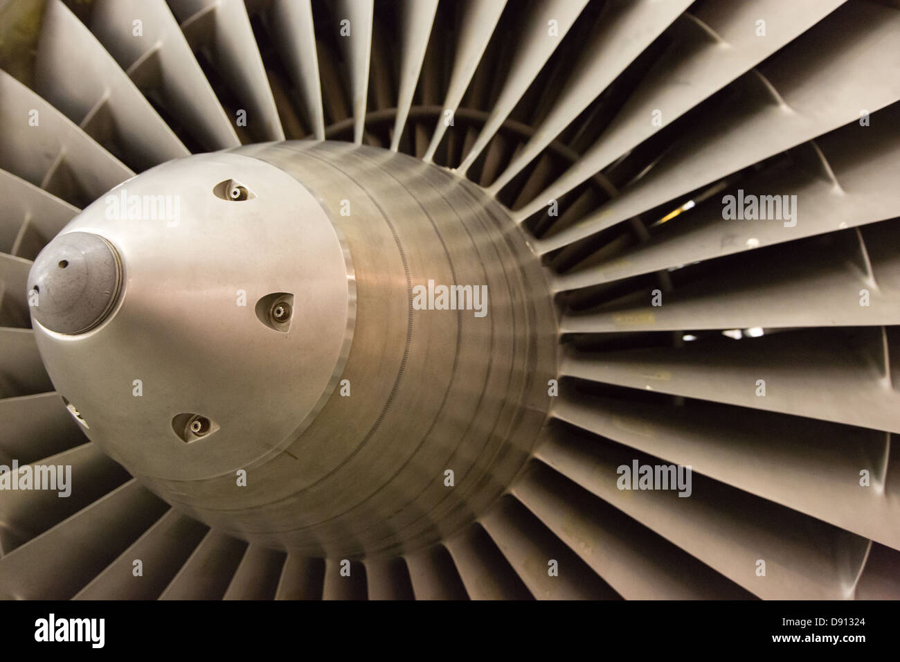The Fan Blades of a Jet Engine Stock Photo Alamy