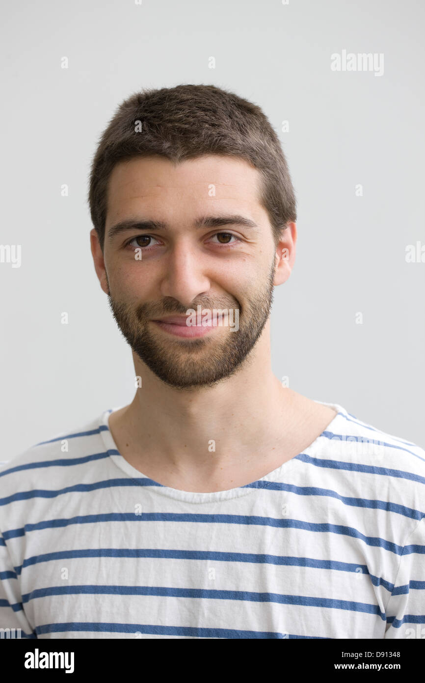 Young man beard in striped hi-res stock photography and images - Alamy