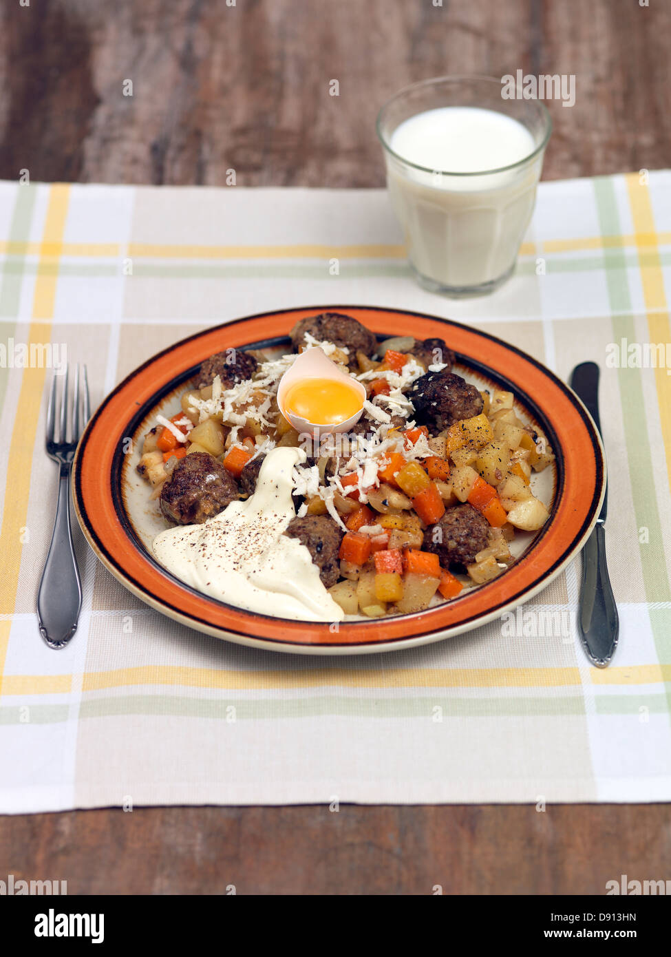 Meat balls with vegetables Stock Photo